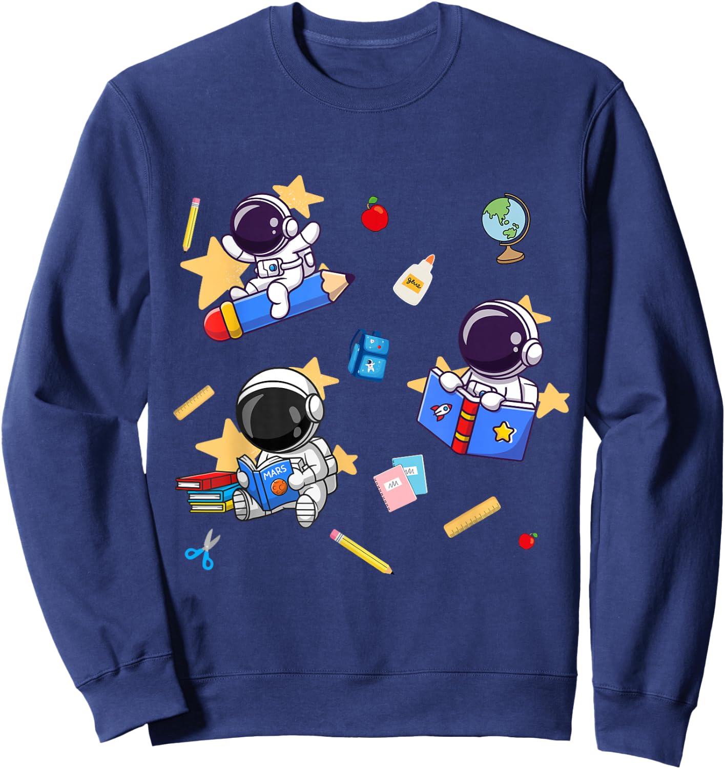 Blast Off to Learning: Back to School Astronaut Sweatshirt - Sweatshirt | Navy