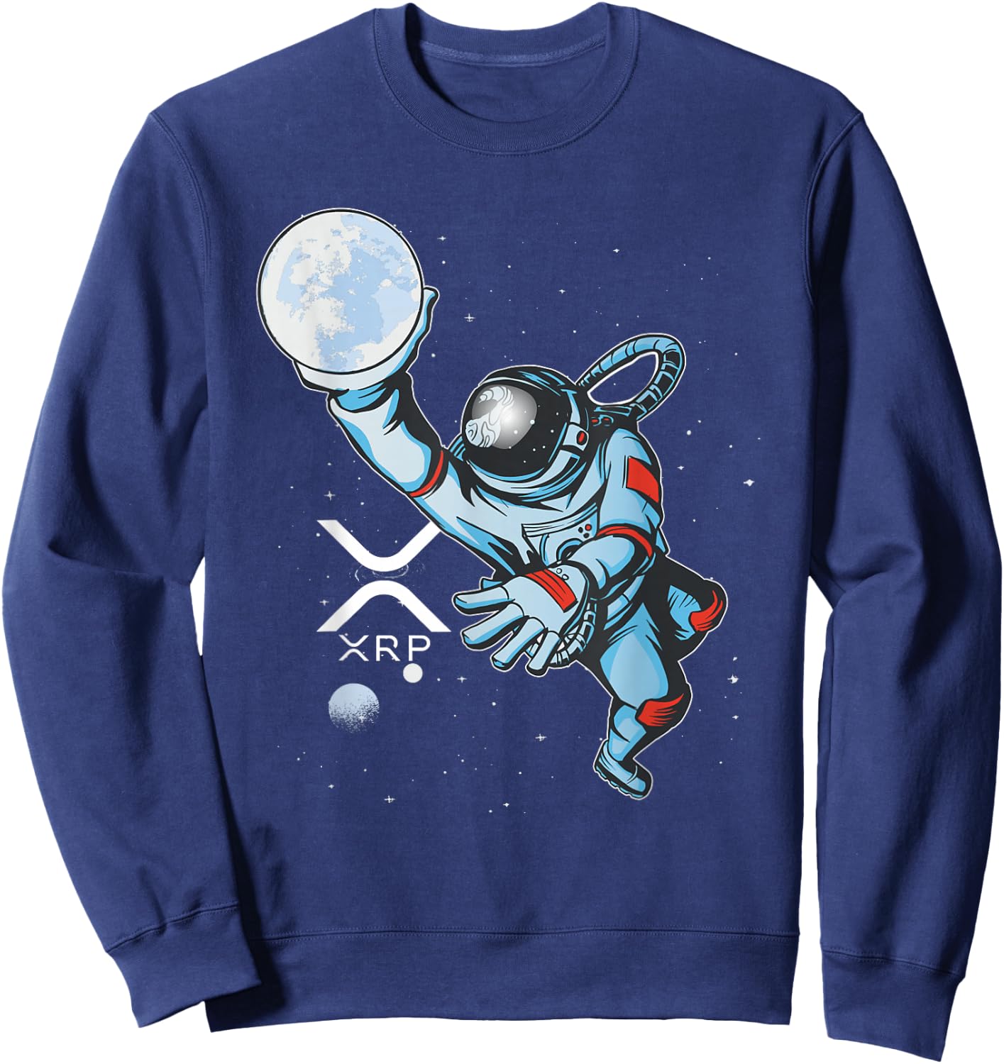 XRP Space Man Astronaut Dunk Crypto Cryptocurrency Sweatshirt - Sweatshirt | Navy