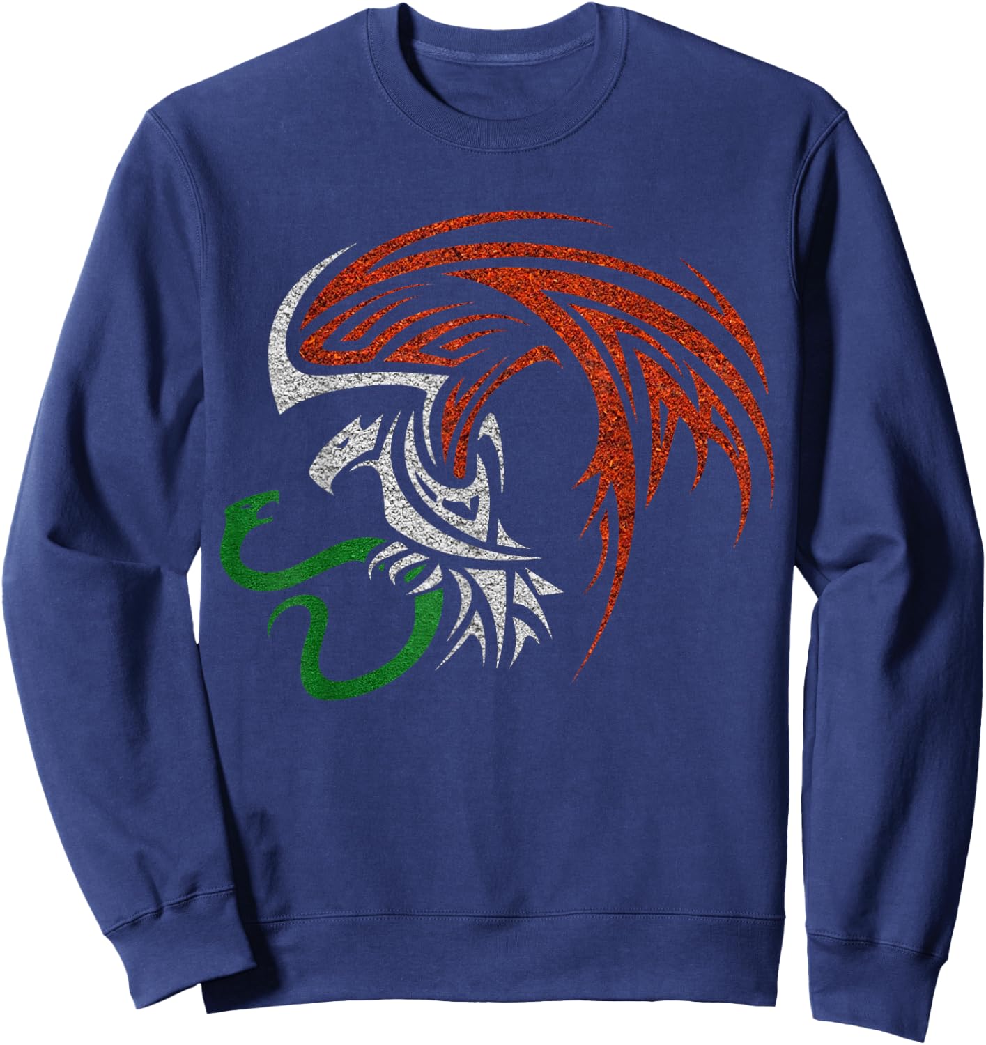 Mexican Eagle Aztec Style - Mexican Coat of Arms Tribal Sweatshirt - Sweatshirt | Navy