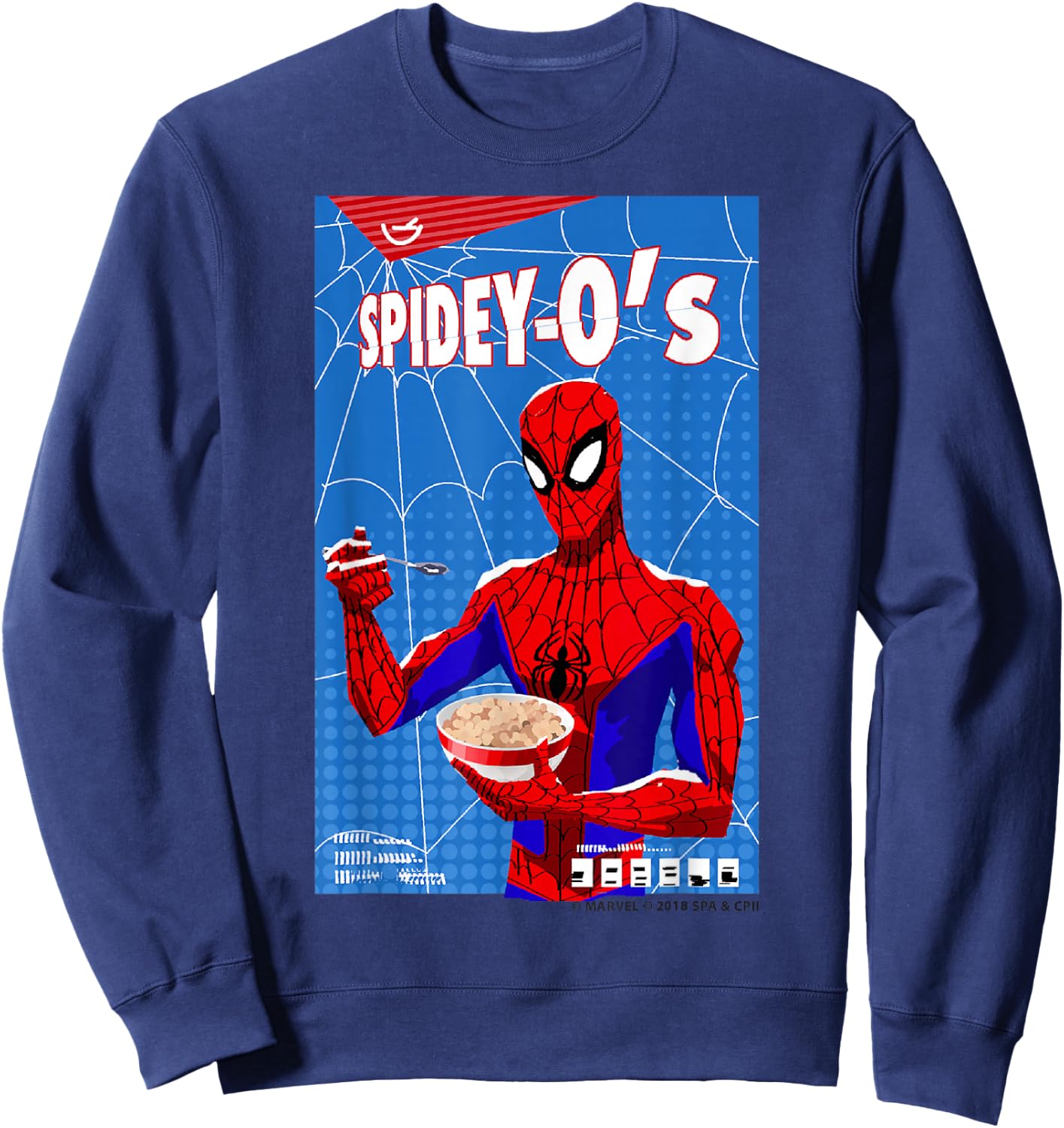 Marvel Spider-Man Spiderverse Spidey-O's Box Graphic Sweatshirt - Sweatshirt | Navy