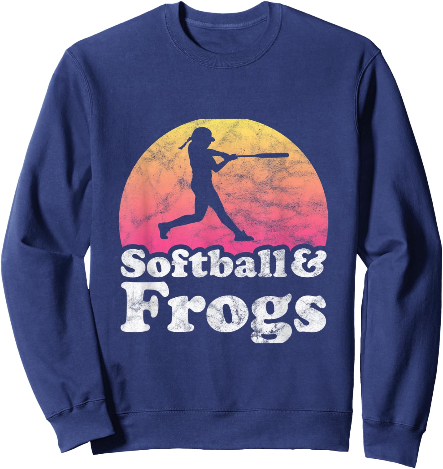 Softball and Frogs Women or Girls Frog Sweatshirt - Sweatshirt | Navy
