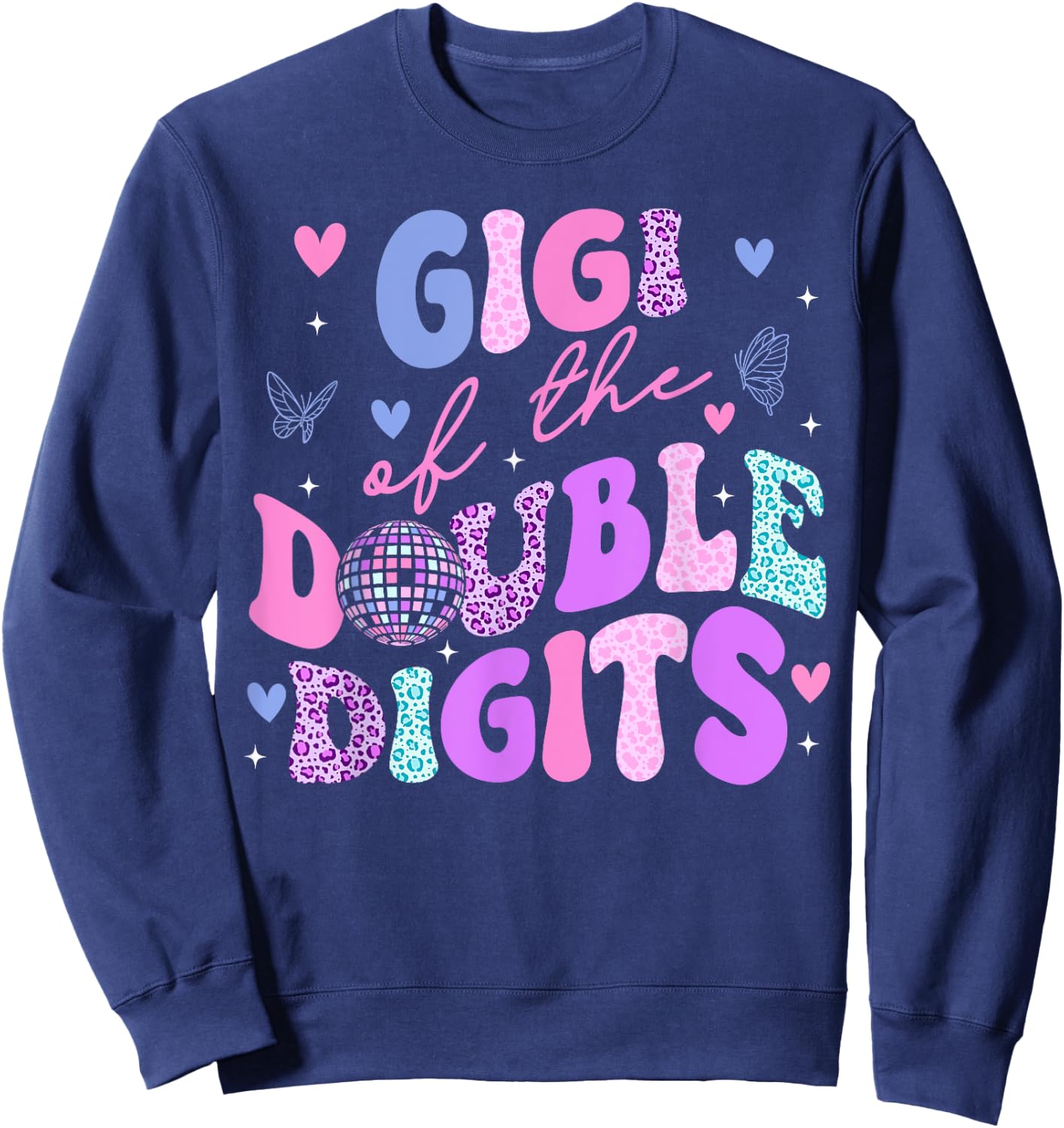 Gigi Of The Double Digits Daughter Groovy Mama Retro Theme Sweatshirt - Sweatshirt | Navy