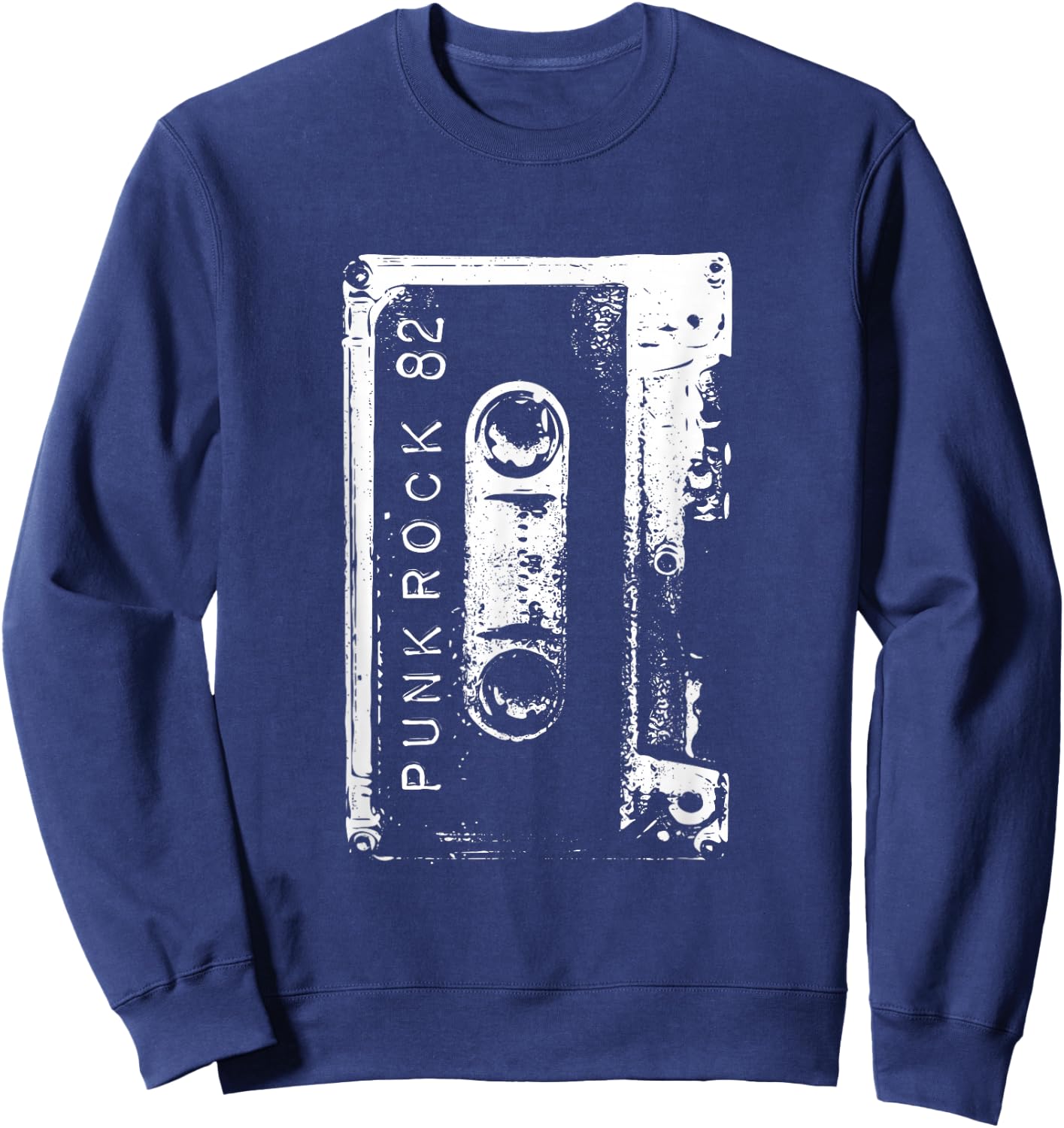 Punk Rock 80's Concert Mixtape Vintage Sweatshirt - Sweatshirt | Navy