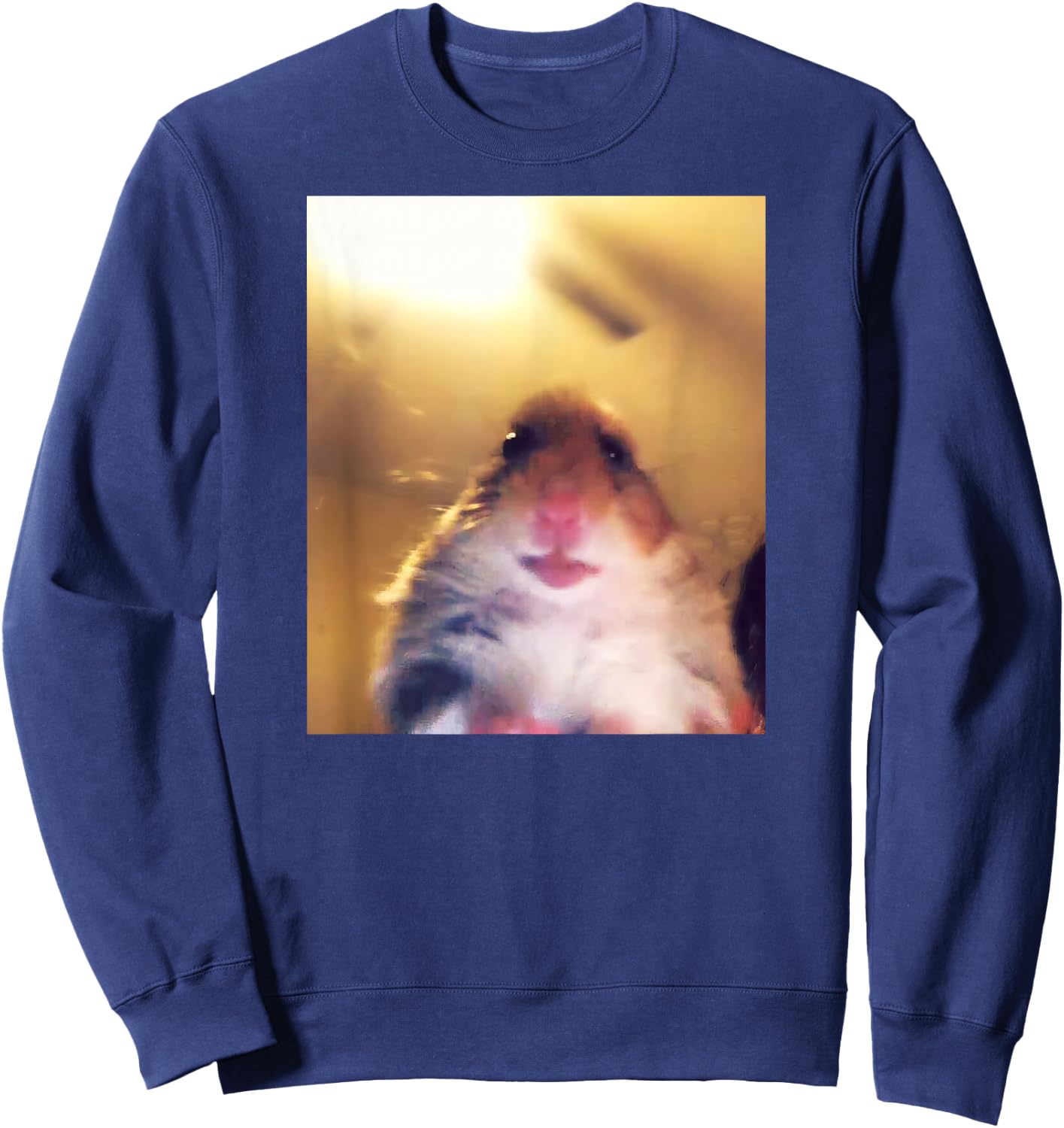Staring Hamster Meme Front Camera Sweatshirt - Sweatshirt | Navy