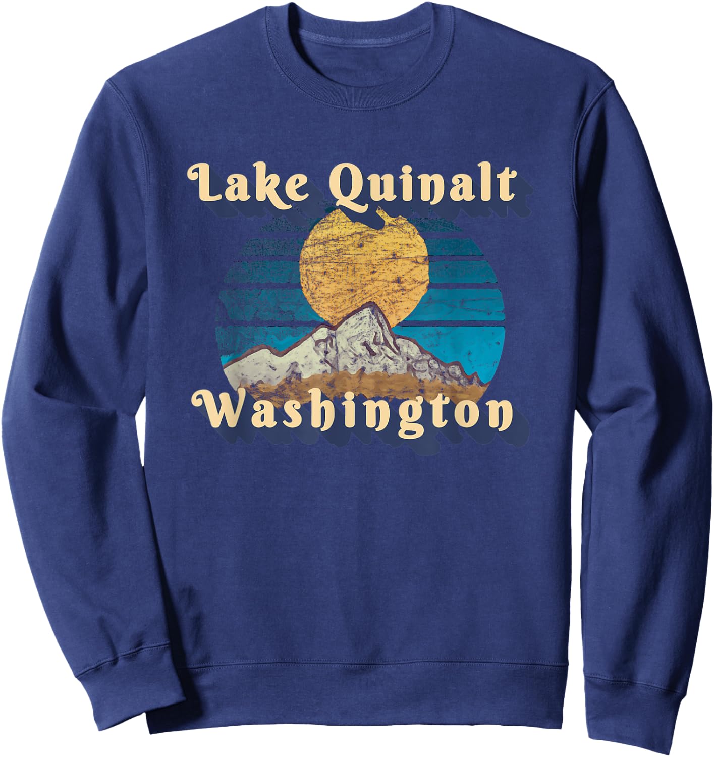 Sunset Scenery Lake Quinalt Washington Sweatshirt - Sweatshirt | Navy
