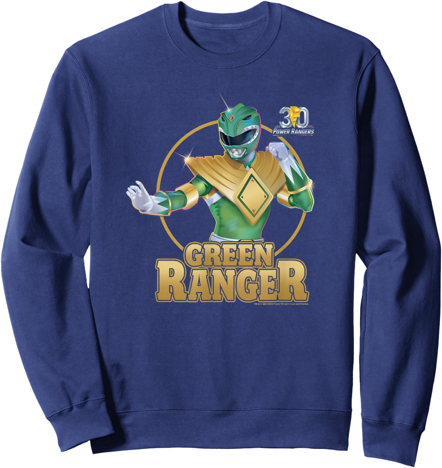 Power Rangers 30th Anniversary Green Ranger Vintage Portrait Sweatshirt - Sweatshirt | Navy
