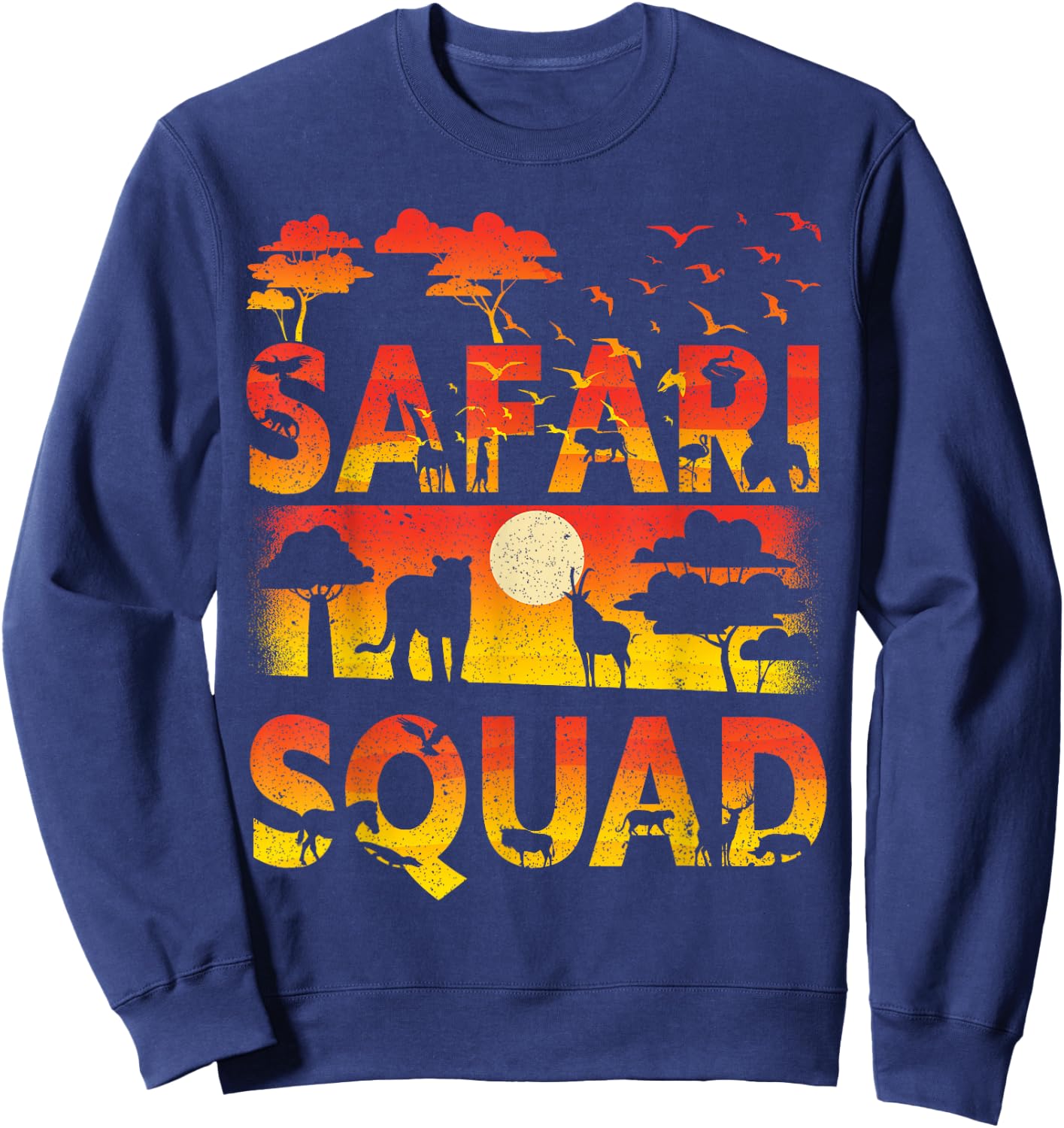 Safari Squad Zoo African Animals Sweatshirt - Sweatshirt | Navy