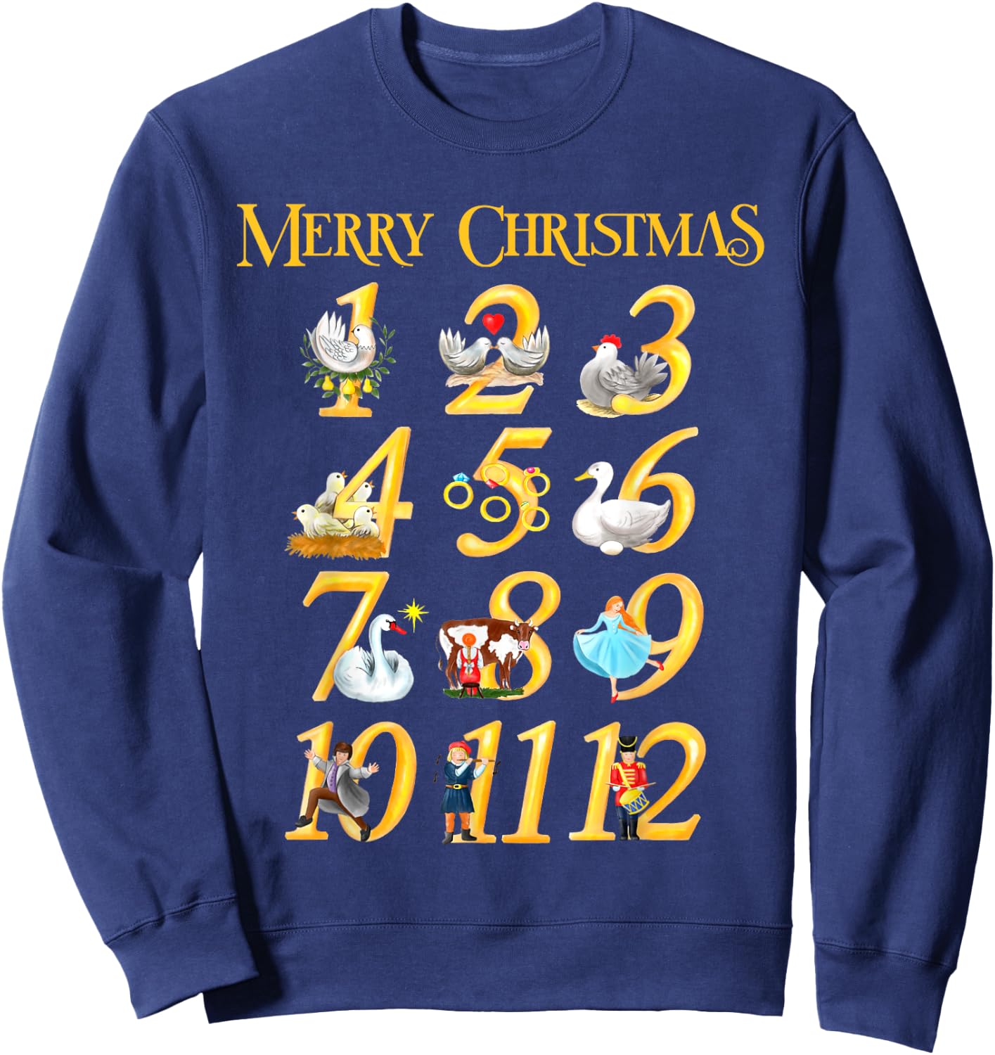 Merry Christmas Carol 12 days Gift Sweatshirt - Sweatshirt | Navy