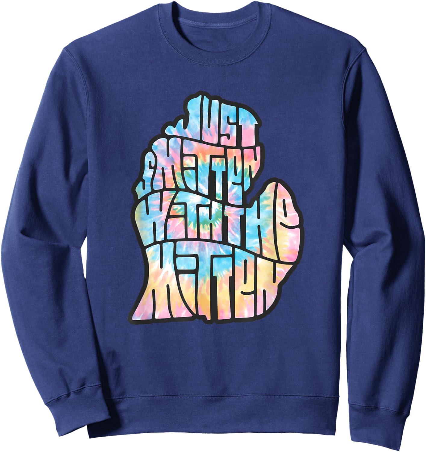 Tie Dye Michigan Native | Smitten With the Mitten Sweatshirt - Sweatshirt | Navy