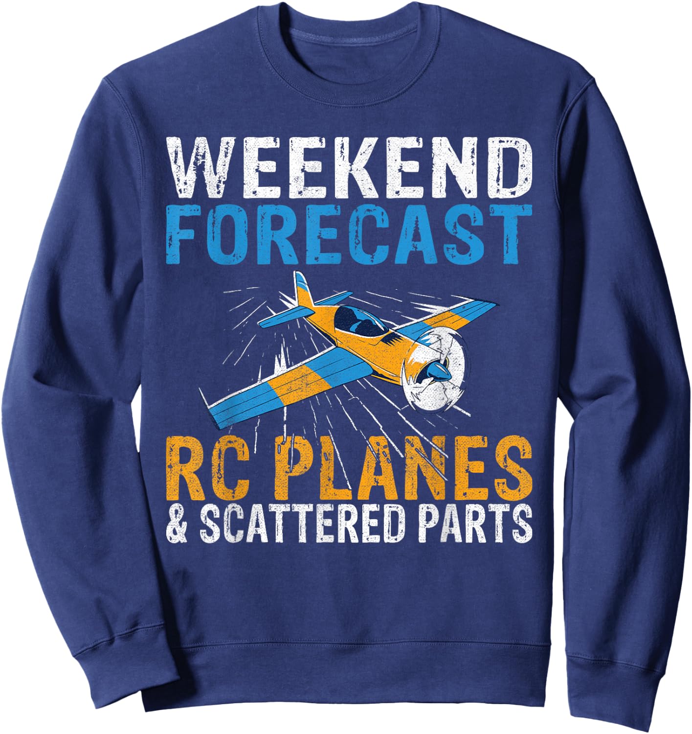 Weekend Forecast Rc Planes and scattered Parts RC Plane Sweatshirt - Sweatshirt | Navy