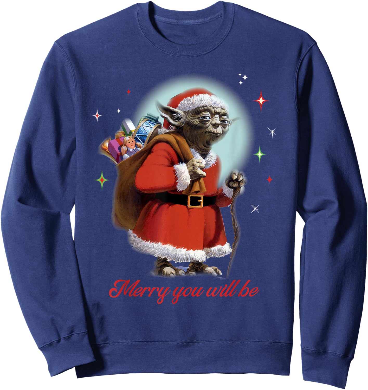 Star Wars Santa Yoda Merry You Will Be Sweatshirt - Sweatshirt | Navy