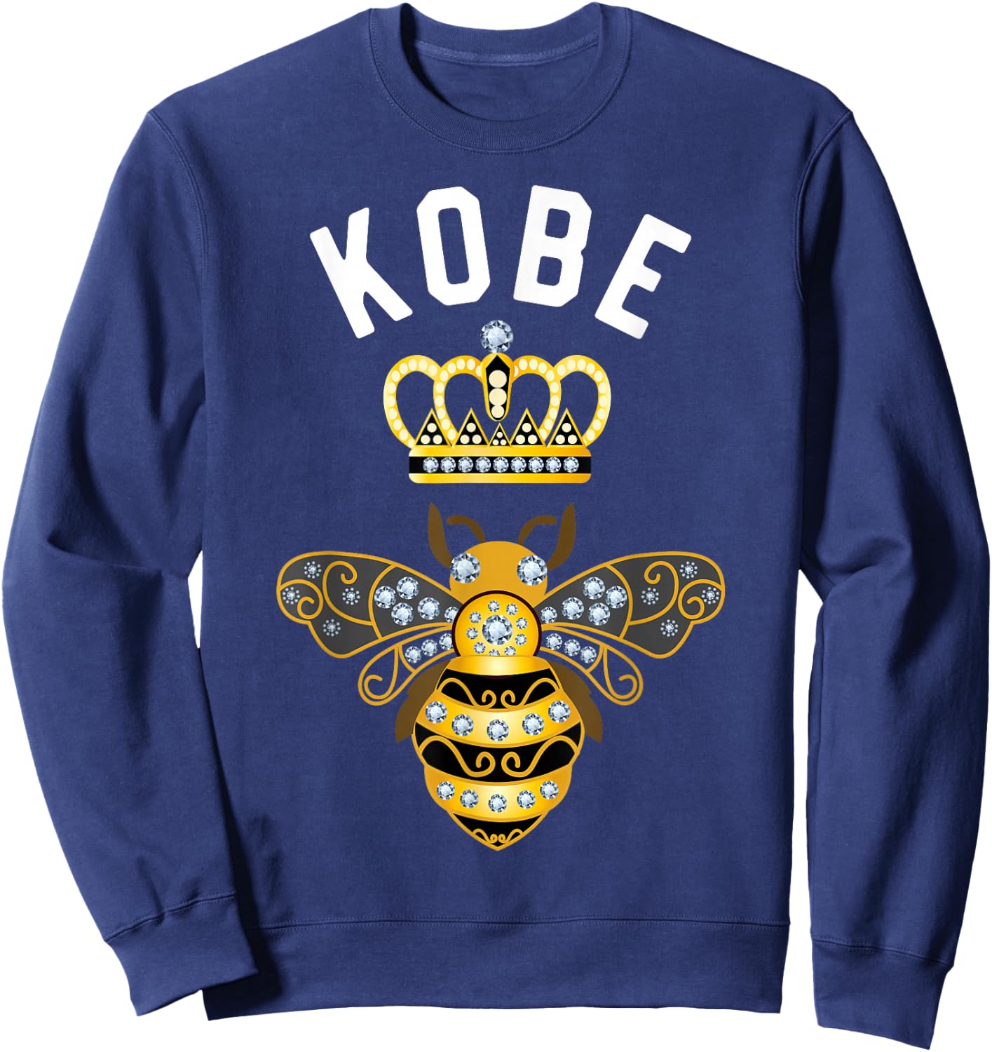 Kobe Name Kobe Birthday Gifts Queen Crown Bee Kobe Sweatshirt - Sweatshirt | Navy