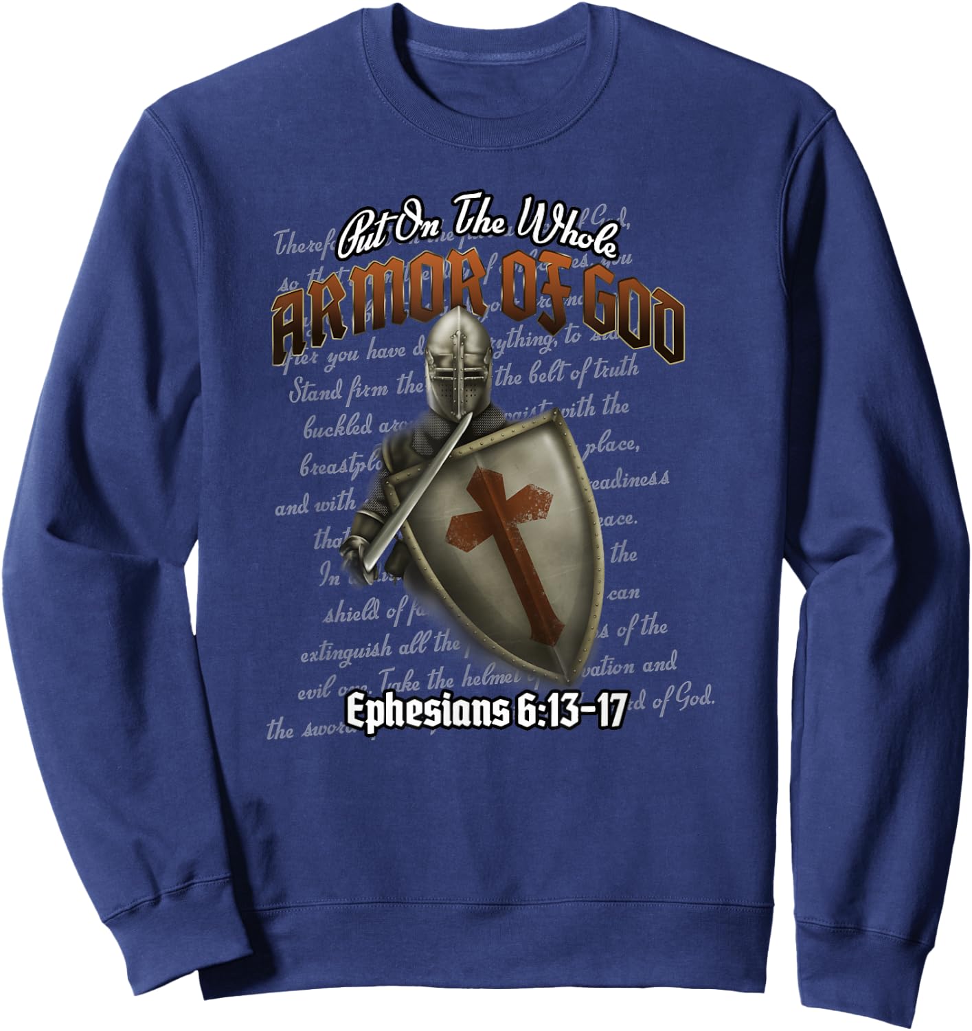 Put on the Whole Armor of God Sweatshirt - Sweatshirt | Navy