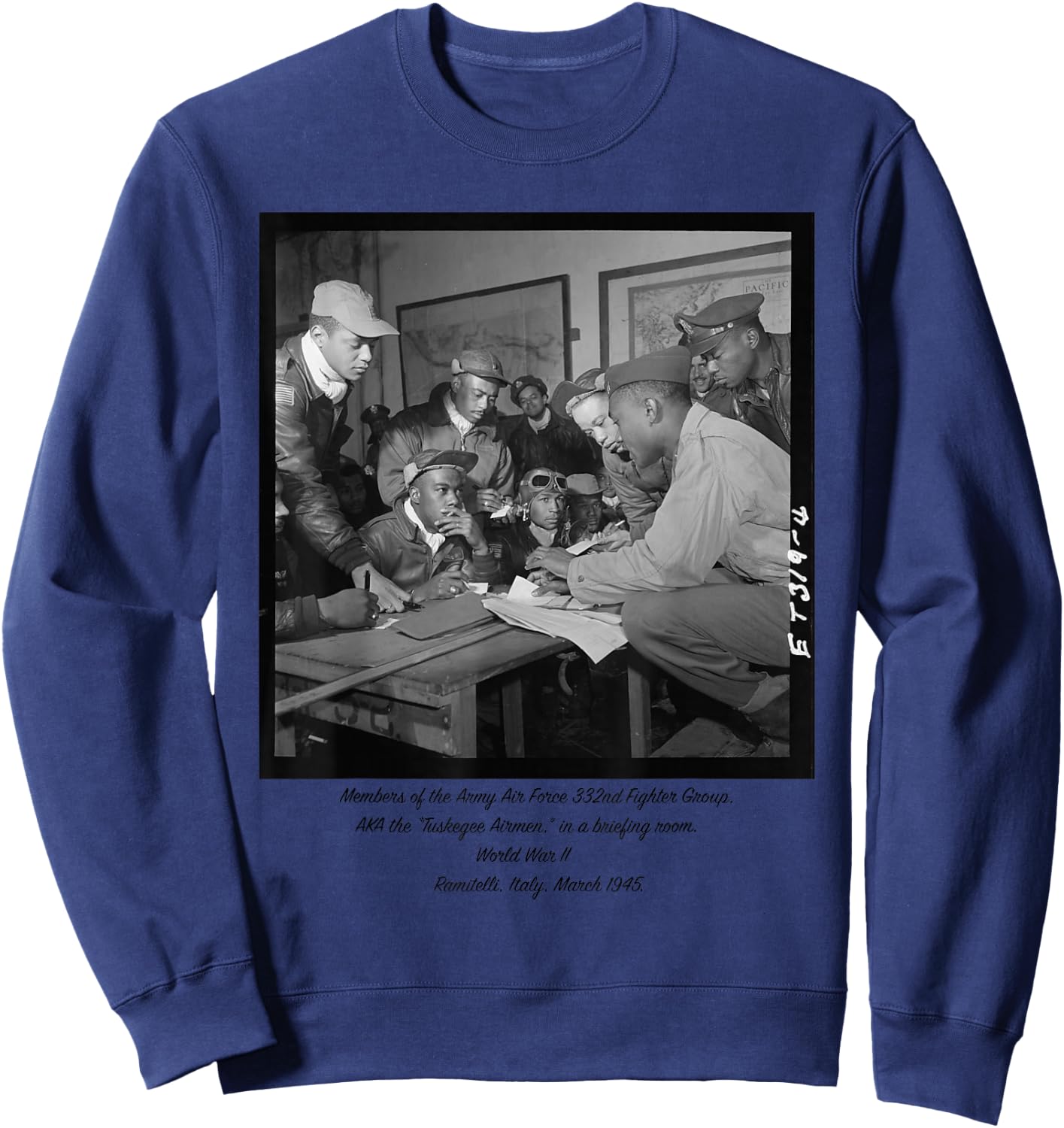 Tuskegee Airmen Preparing for Battle Sweatshirt - Sweatshirt | Navy
