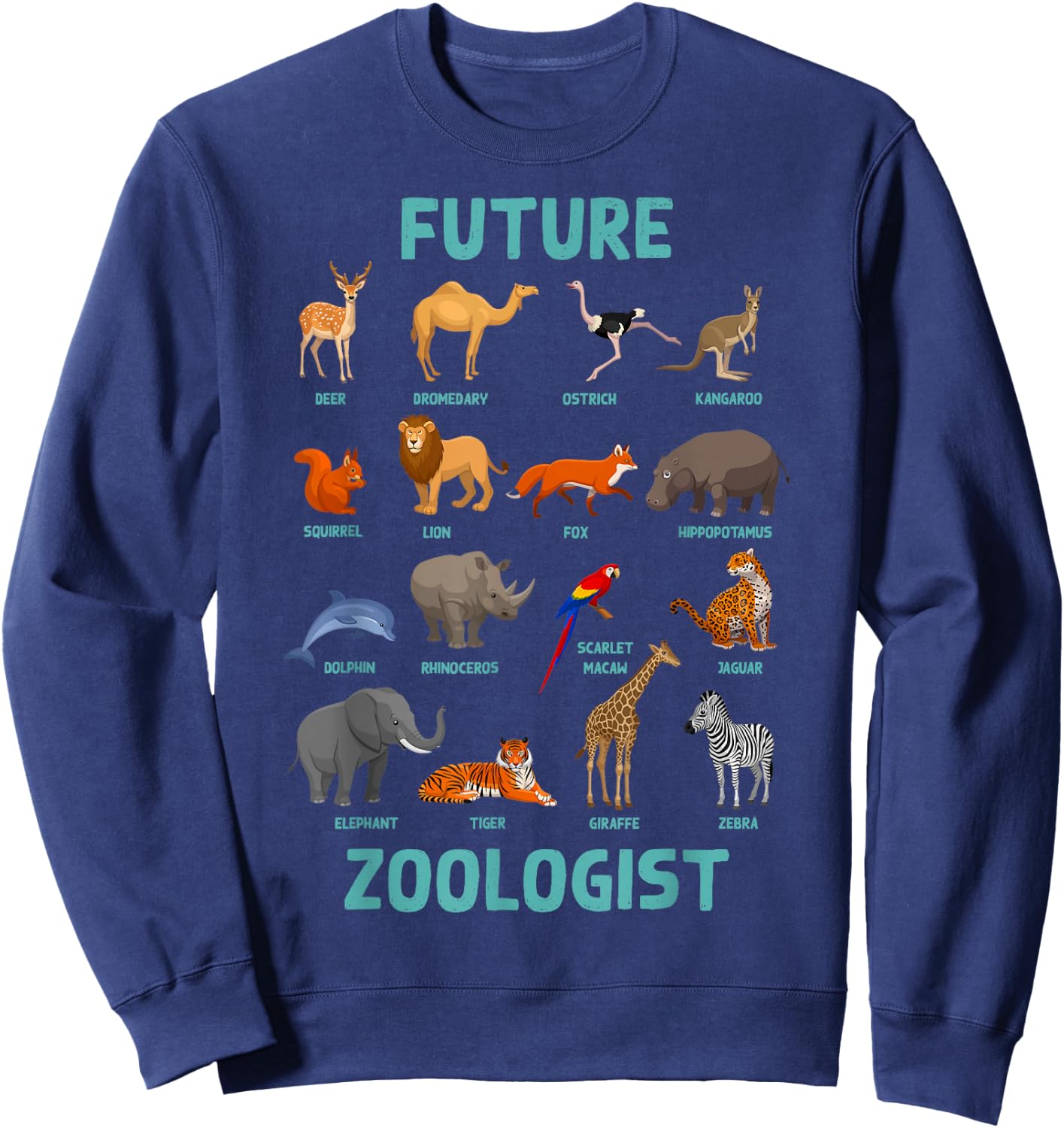 Future Zoologist Funny Wildlife Animals Zookeeper Ideas Sweatshirt - Sweatshirt | Navy
