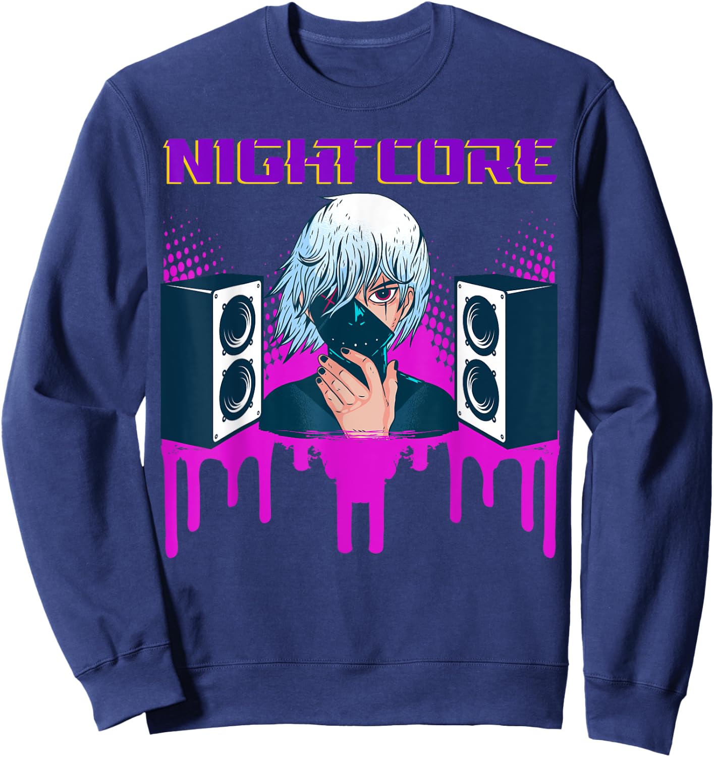 Manga nightcore music and Japanese equals love anime Sweatshirt - Sweatshirt | Navy