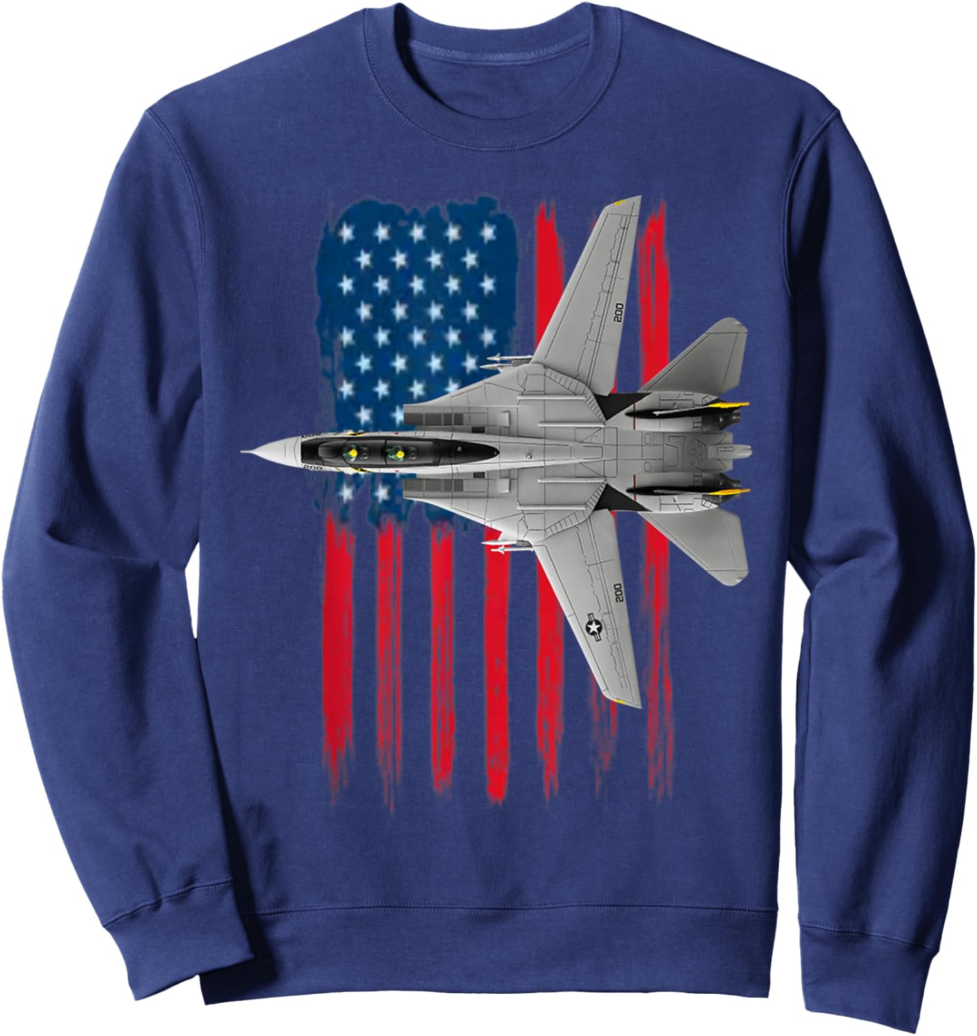 A Patriotic Navy F-14 Tomcat and the American flag. Sweatshirt - Sweatshirt | Navy