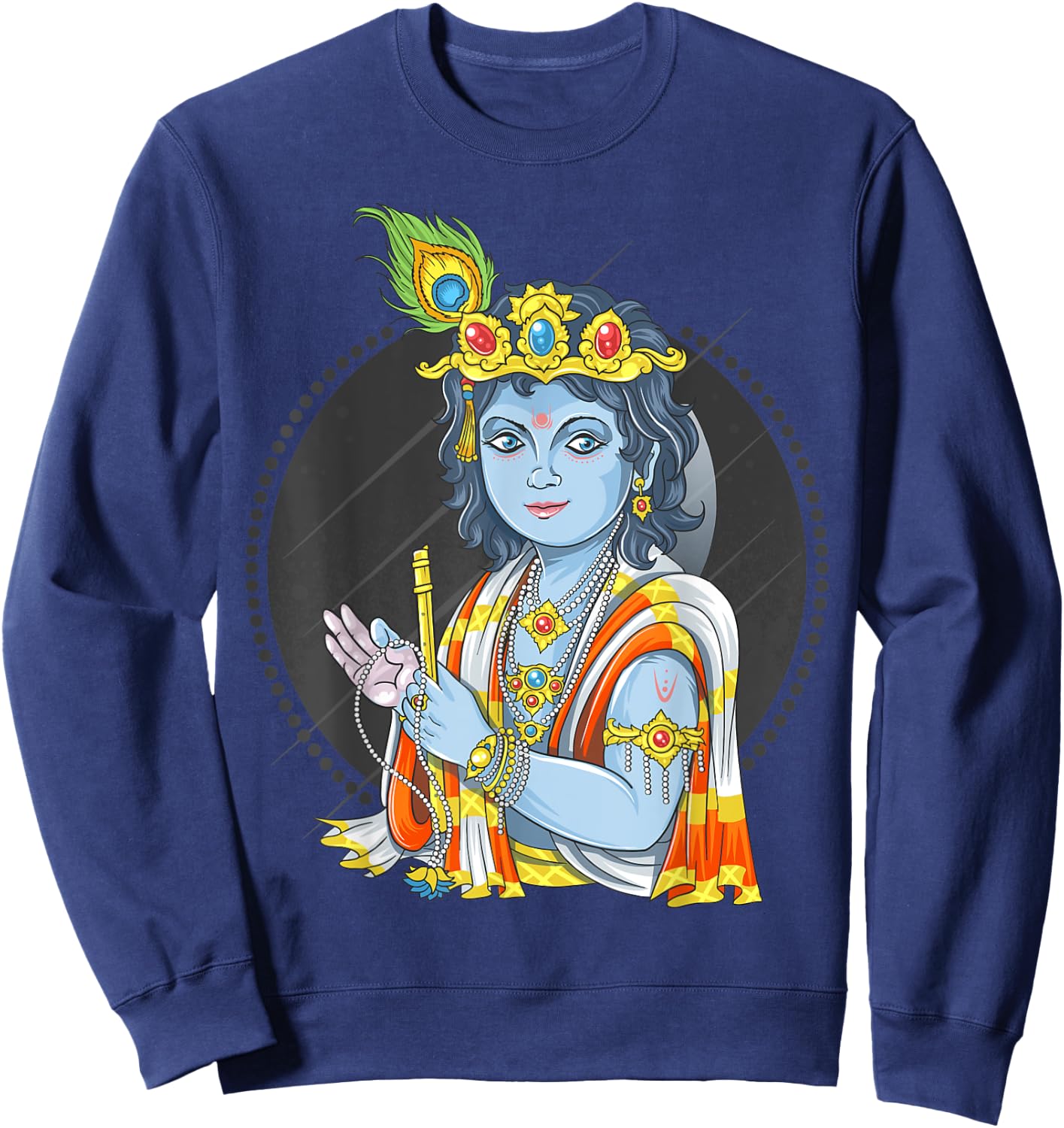 Diwali Hindu God Lord Krishna Sweatshirt - Sweatshirt | Navy