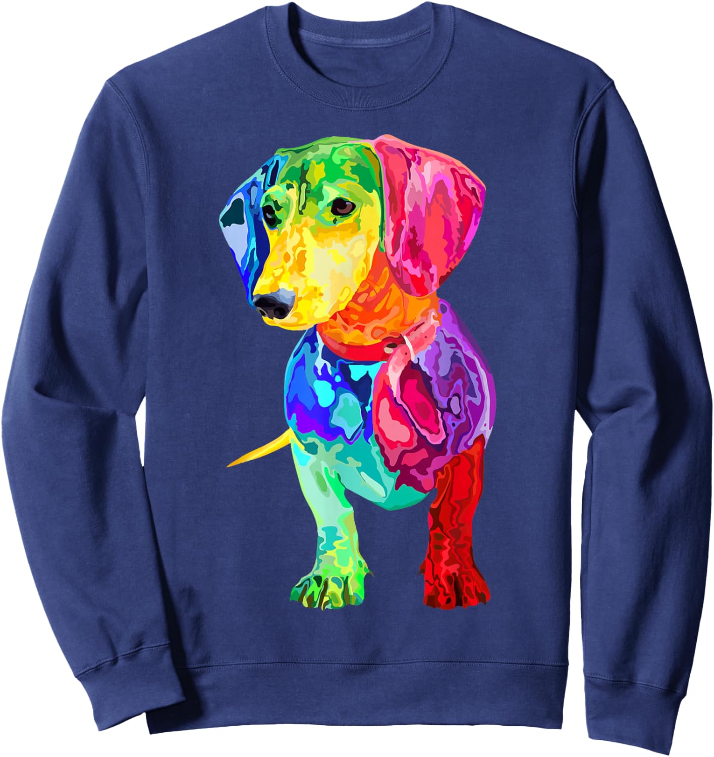 Dog Lover Gifts Dachshund for Colorful Wiener Dog Men Small Sweatshirt - Sweatshirt | Navy