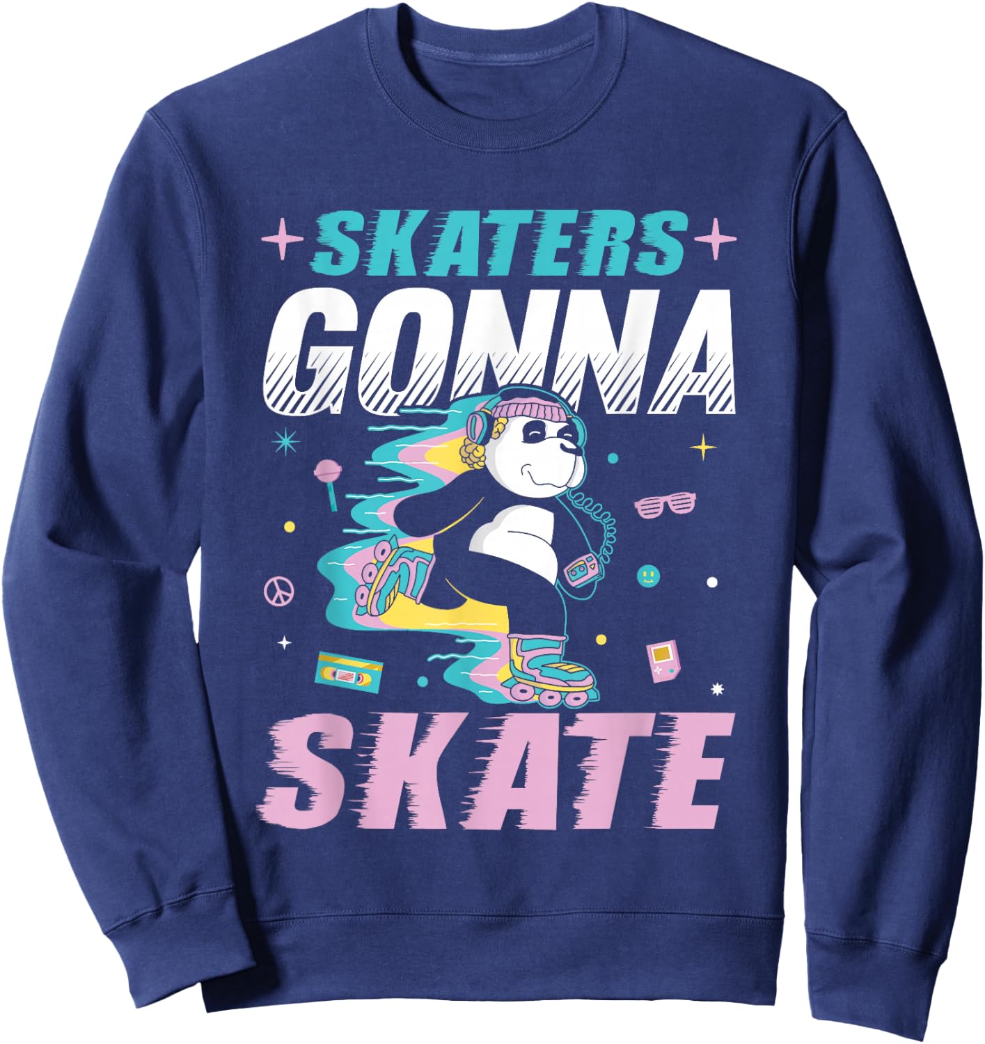 Skaters Gonna Skate Roller Disco Roller Skating Sweatshirt - Sweatshirt | Navy