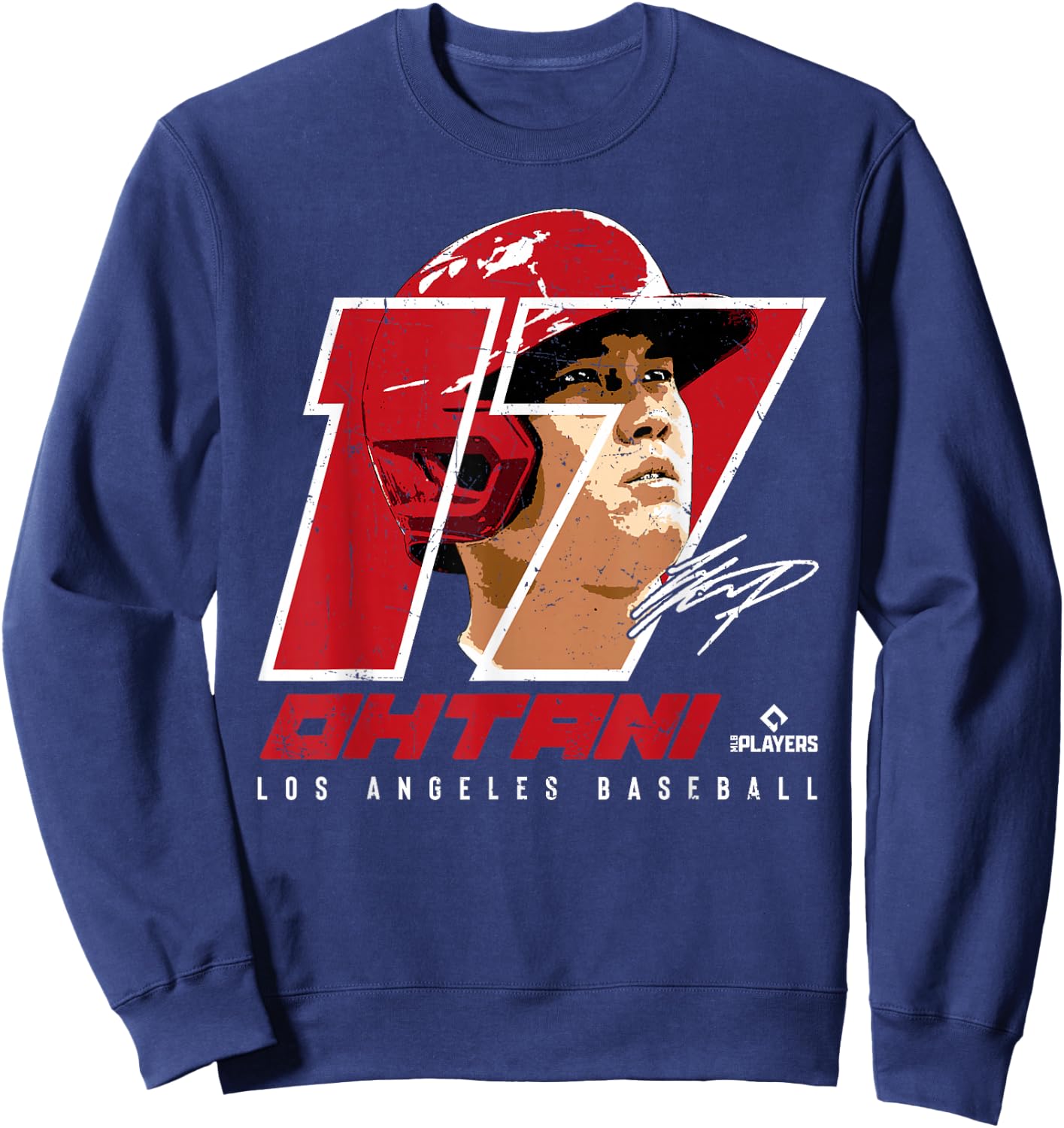 Shohei Ohtani Silhouette Sho Time Los Angeles MLBPA Sweatshirt - Sweatshirt | Navy