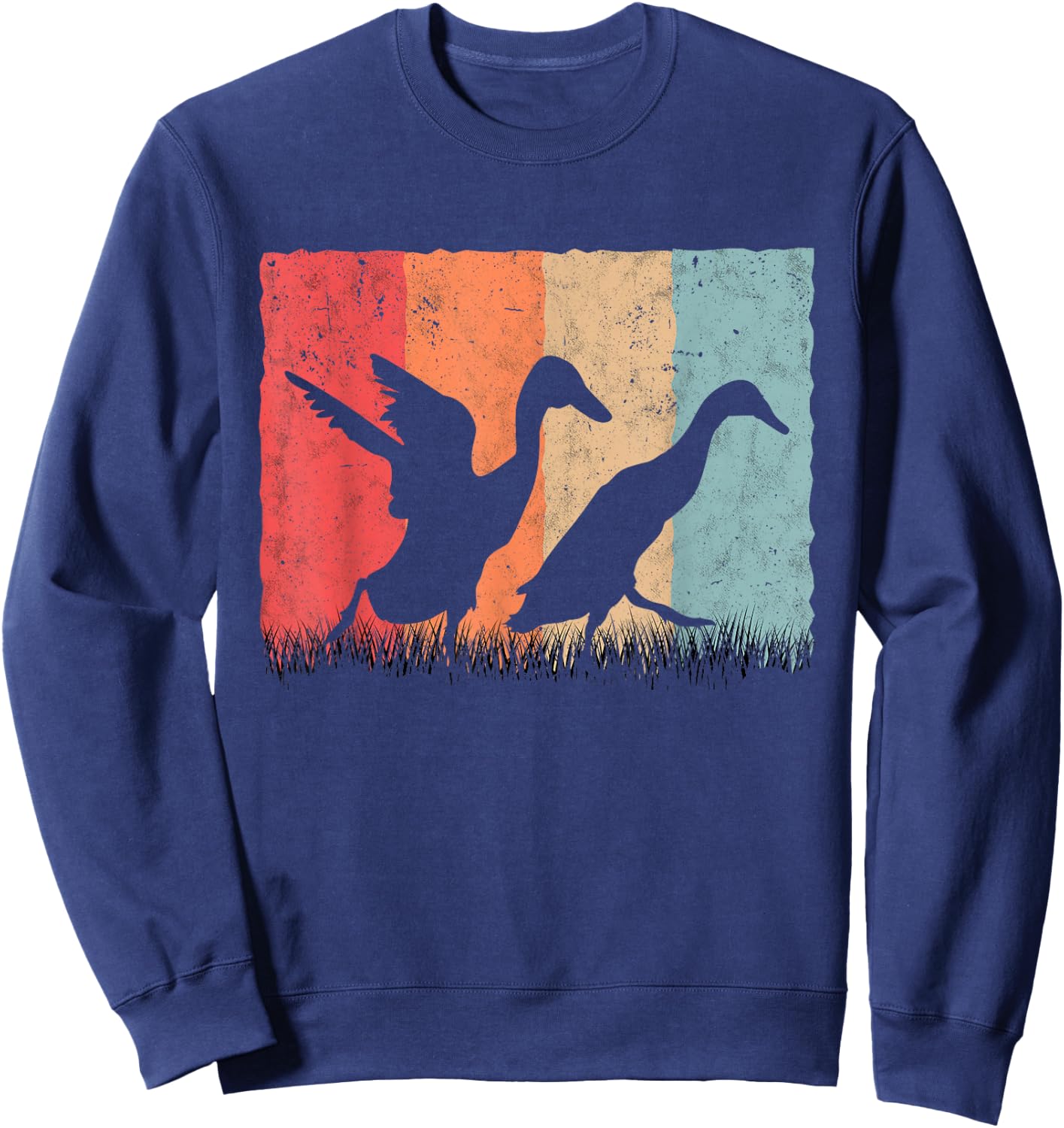 Running Duck Retro Runner Duck Vintage Sweatshirt - Sweatshirt | Navy