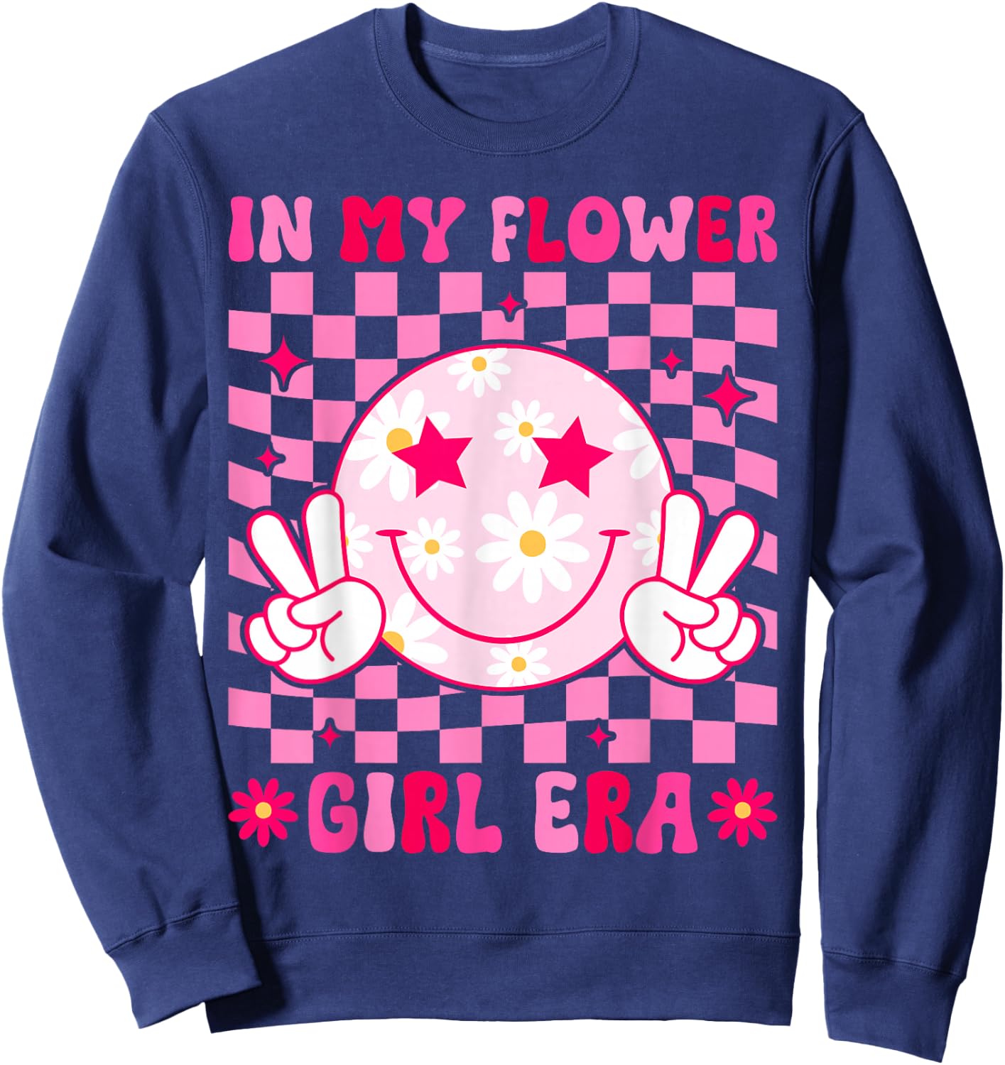 in My Flower Girl Era Toddler Youth Kids Bridesmaid Proposal Sweatshirt - Sweatshirt | Navy