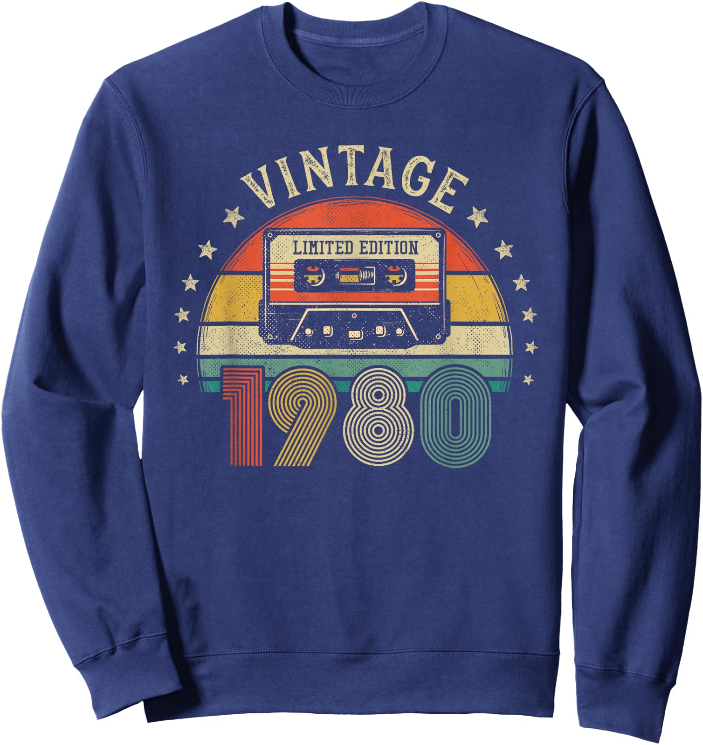 Vintage 1980 Retro Cassette Tape - 46th Birthday Sweatshirt - Sweatshirt | Navy