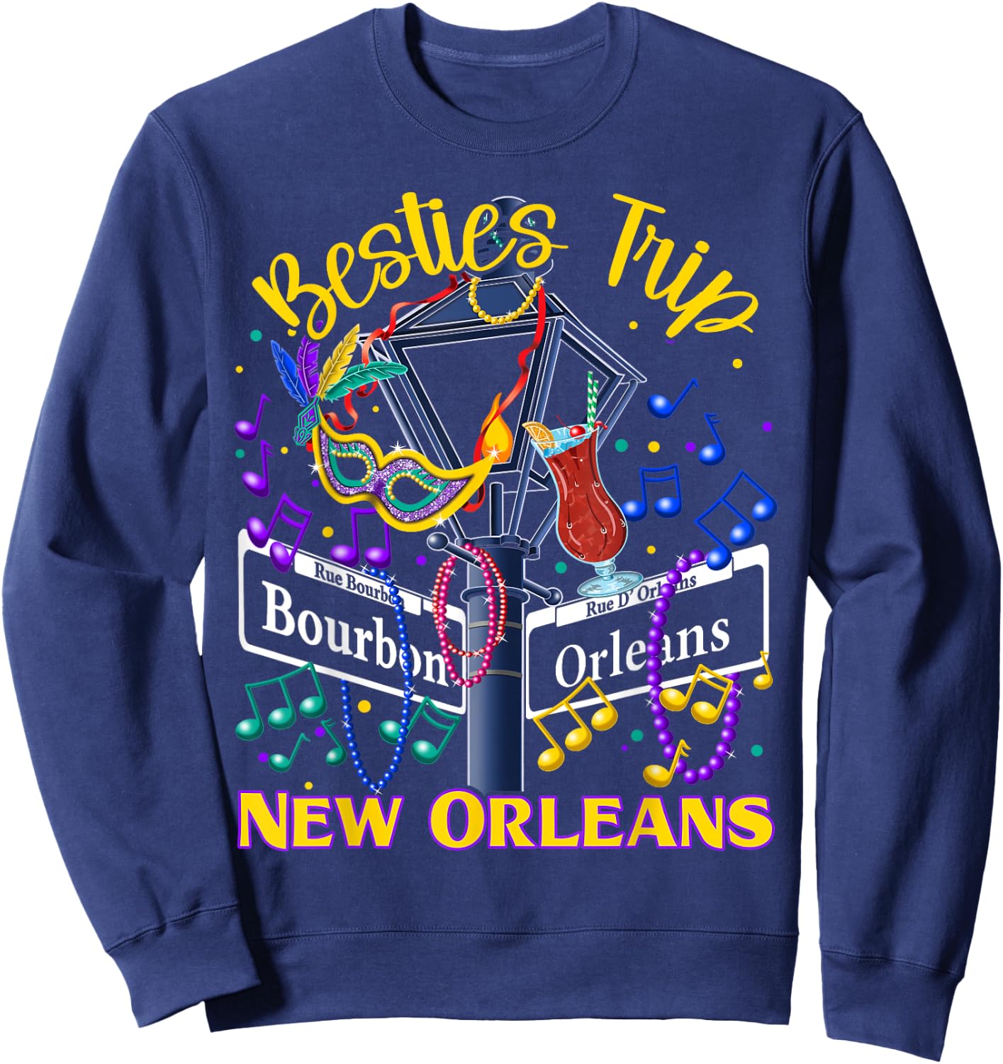 New Orleans Besties Trip Girlfriends Vacation Sweatshirt - Sweatshirt | Navy