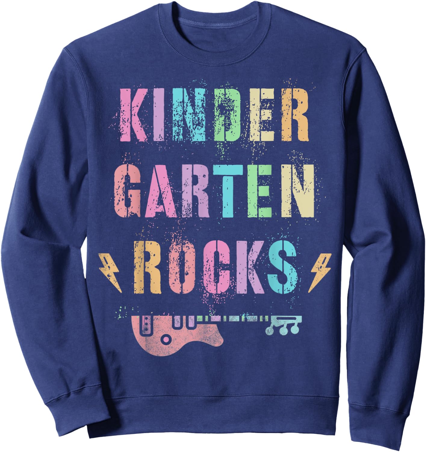 KINDERGARTEN ROCKS Star Crew Kinder My Jam In My Teacher Era Men Women Kids Sweatshirt - Sweatshirt | Navy