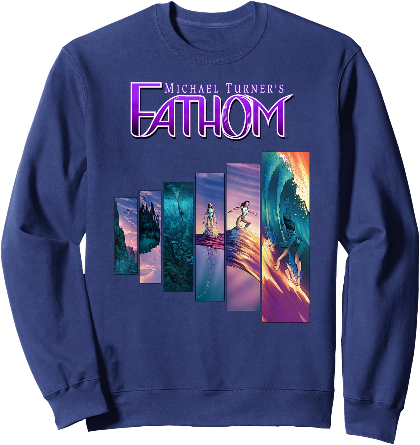 Michael Turner's "Fathom" Aspen Matthews Surf Panels Sweatshirt - Sweatshirt | Navy