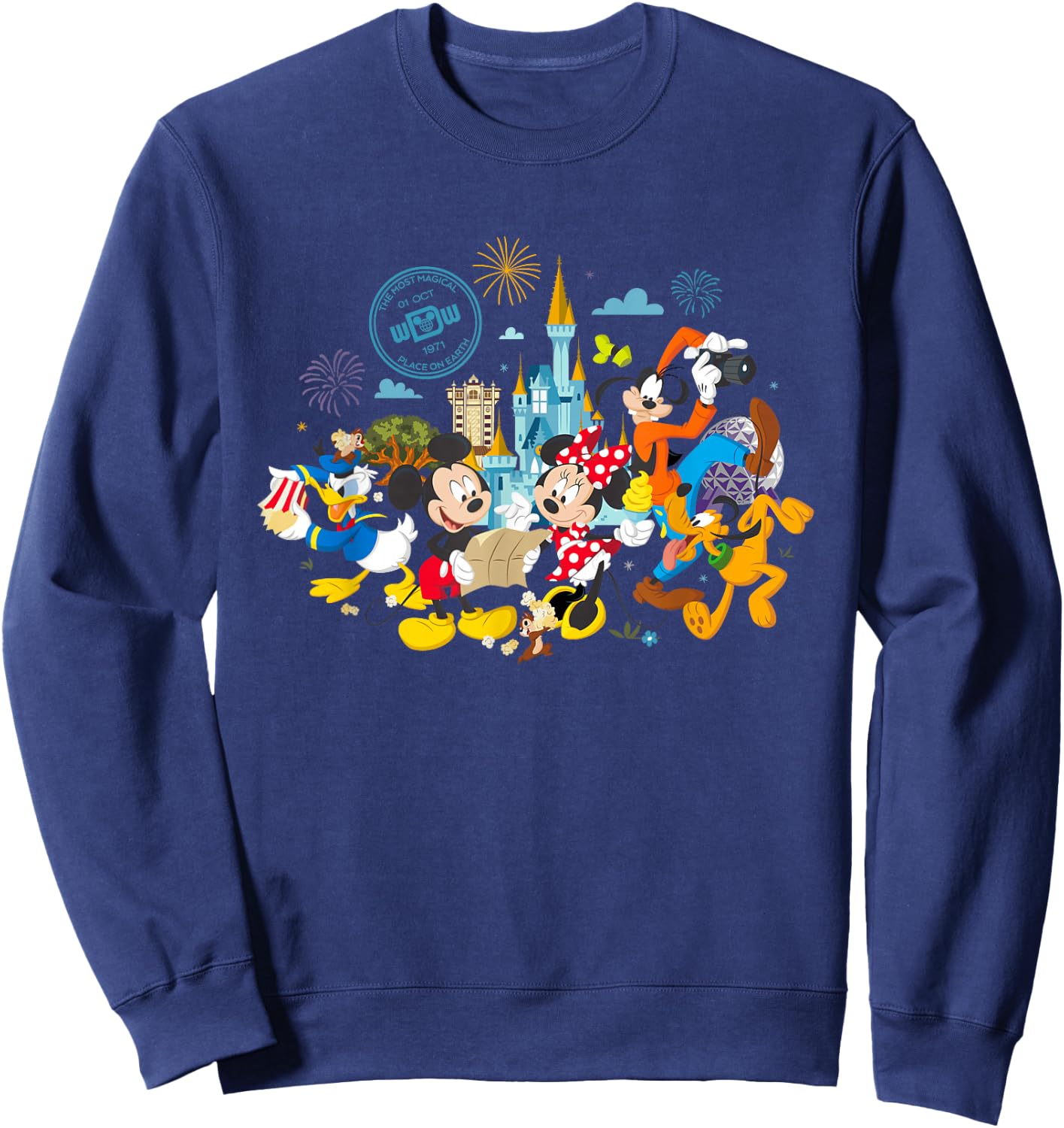 Walt Disney World 50th Anniversary Mickey and Friends Small Sweatshirt - Sweatshirt | Navy
