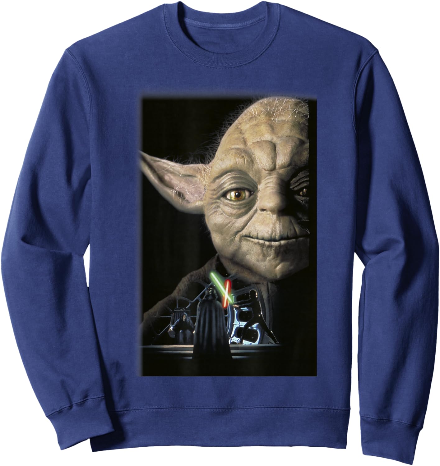 Star Wars Yoda Big Face Lightsaber Battle Sweatshirt - Sweatshirt | Navy