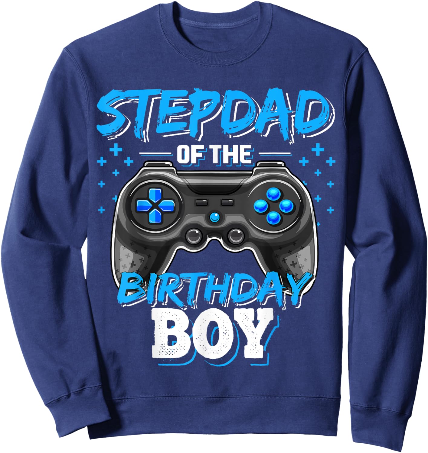 Stepdad of the Birthday Boy Matching Family Video Game Party Sweatshirt - Sweatshirt | Navy