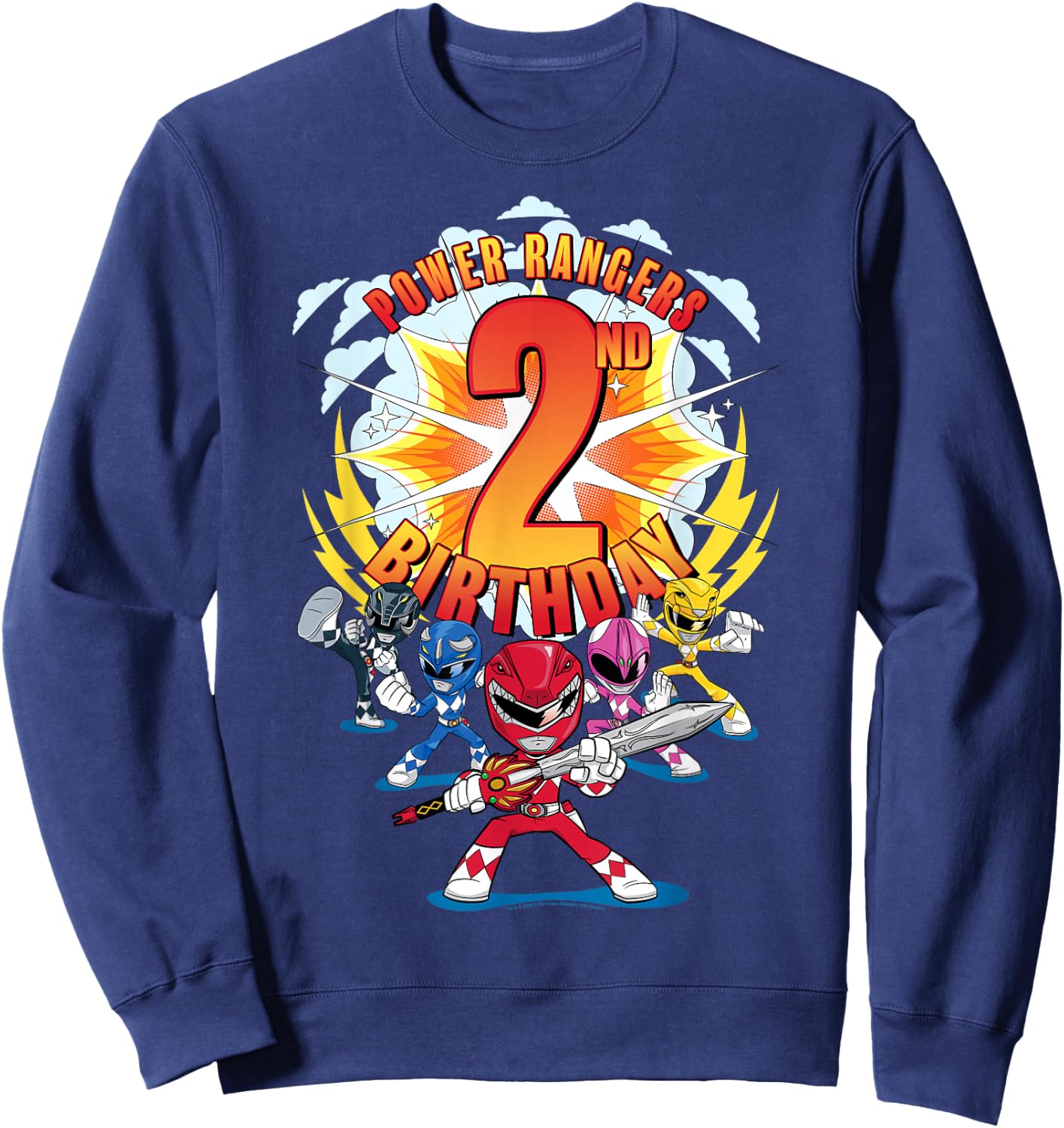 Power Rangers Awesome 2nd Birthday Mini Action Shot Sweatshirt - Sweatshirt | Navy
