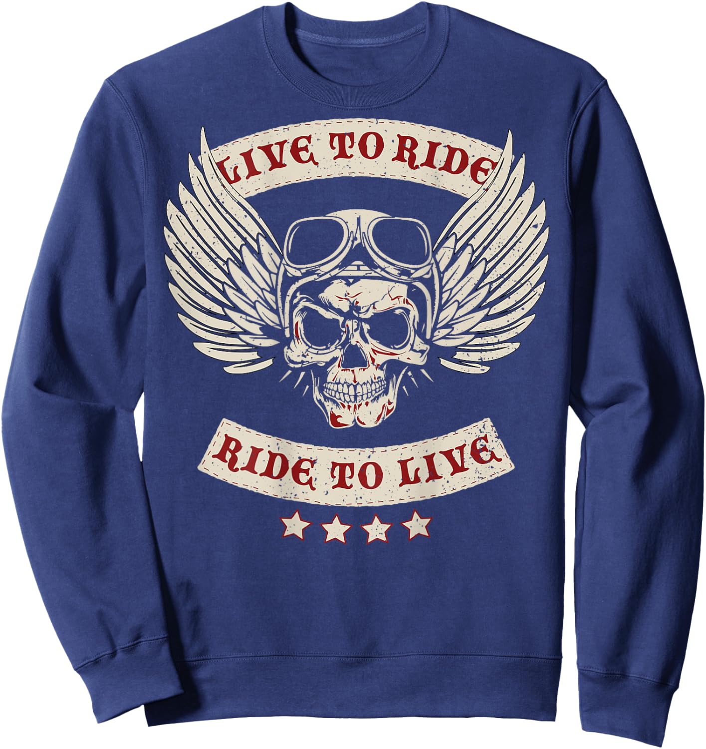 Live to Ride Motorcycle MC (Design on Back) Sweatshirt - Sweatshirt | Navy