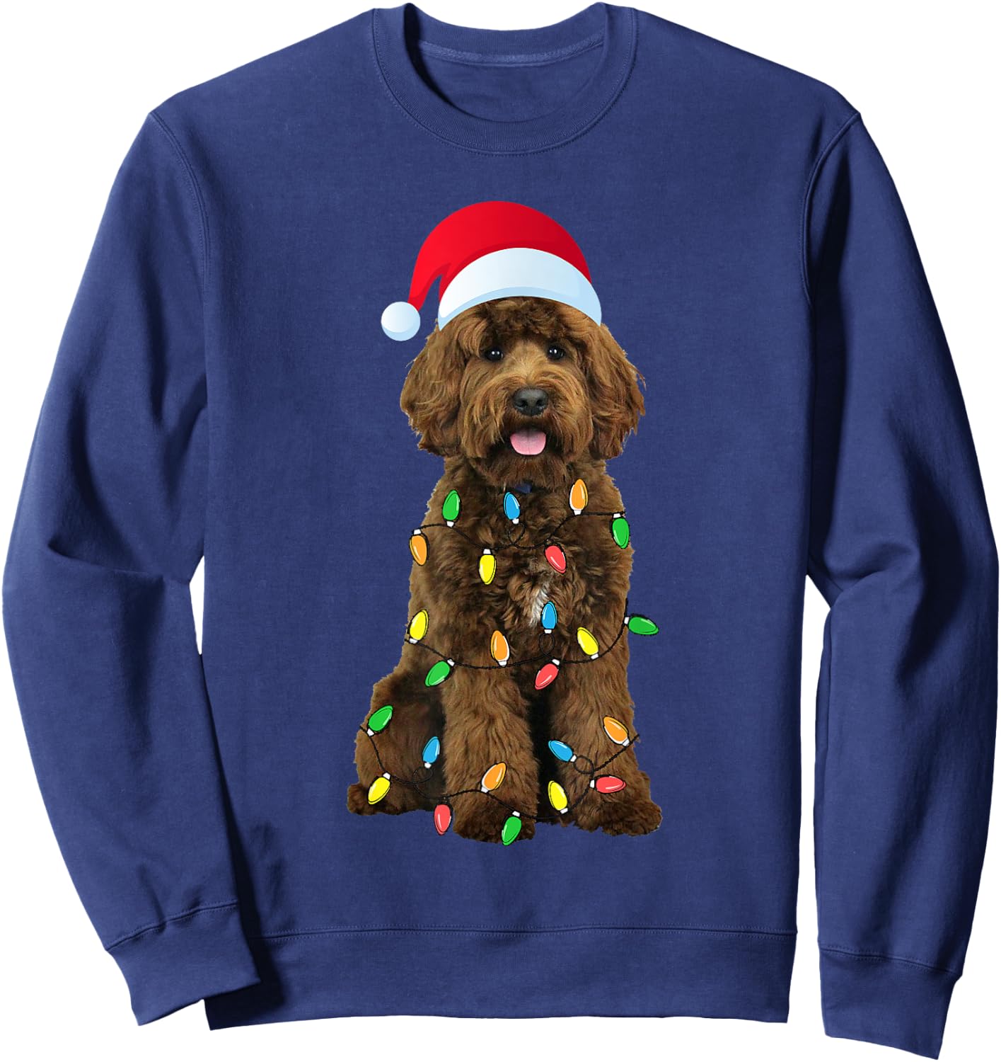Labradoodle Xmas Dog Funny Christmas Women Kids Sweatshirt - Sweatshirt | Navy