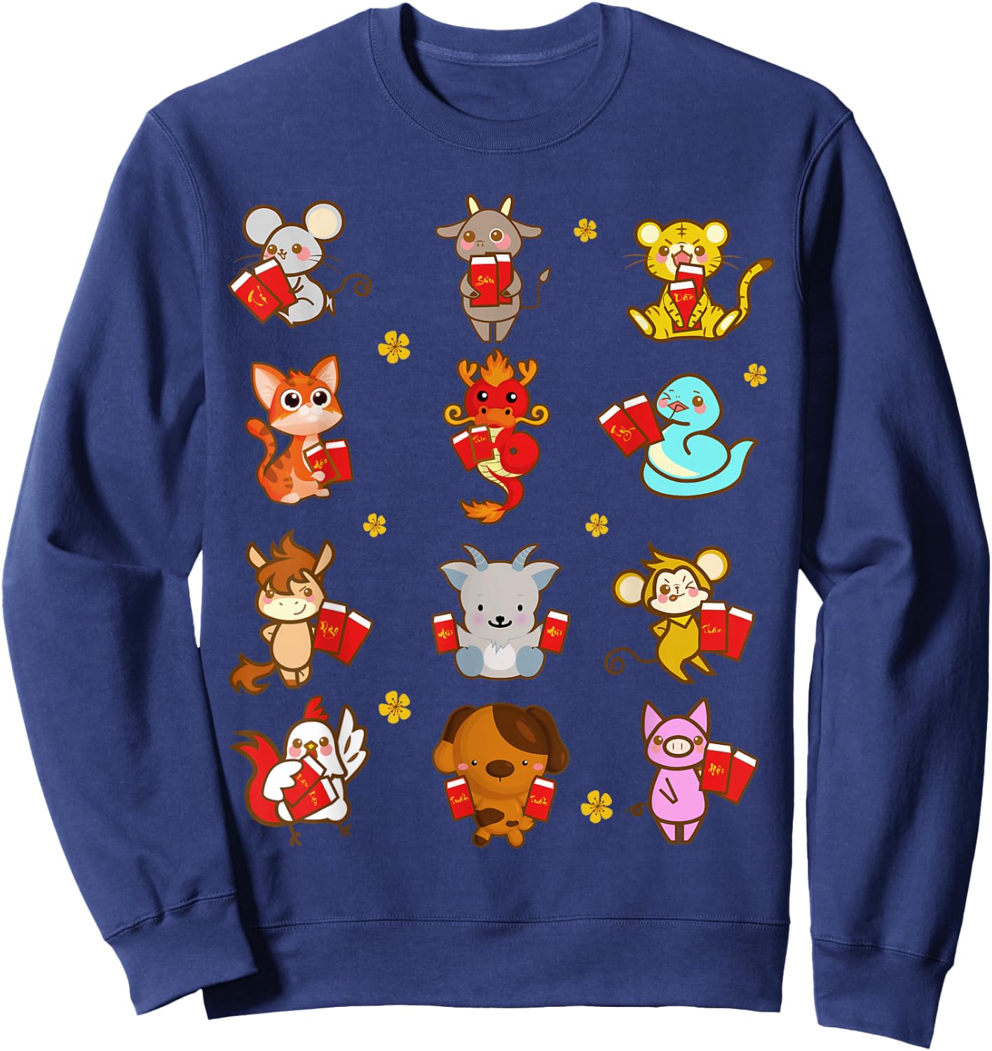 Cute Vietnamese Zodiac Animal Lunar New Year Kids Toddlers Sweatshirt - Sweatshirt | Navy