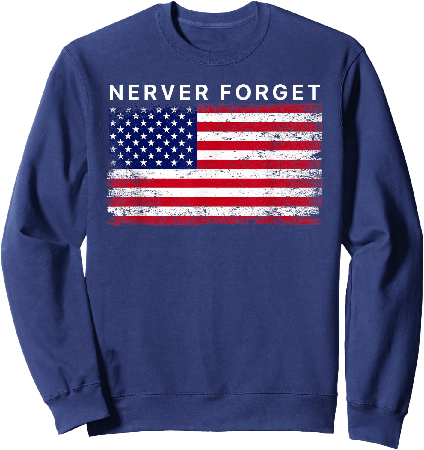 Never Forget Vintage US flag Men's Sweatshirt - Sweatshirt | Navy