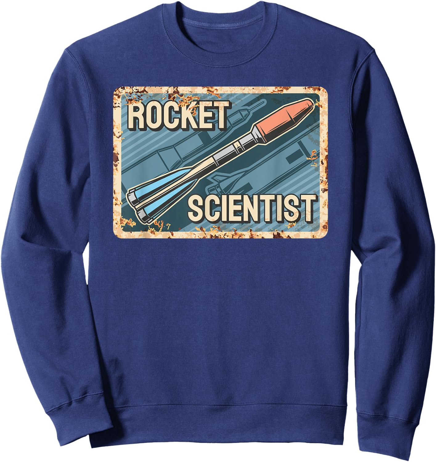 Vintage Rocket Scientist Aerospace Engineering Sweatshirt - Sweatshirt | Navy
