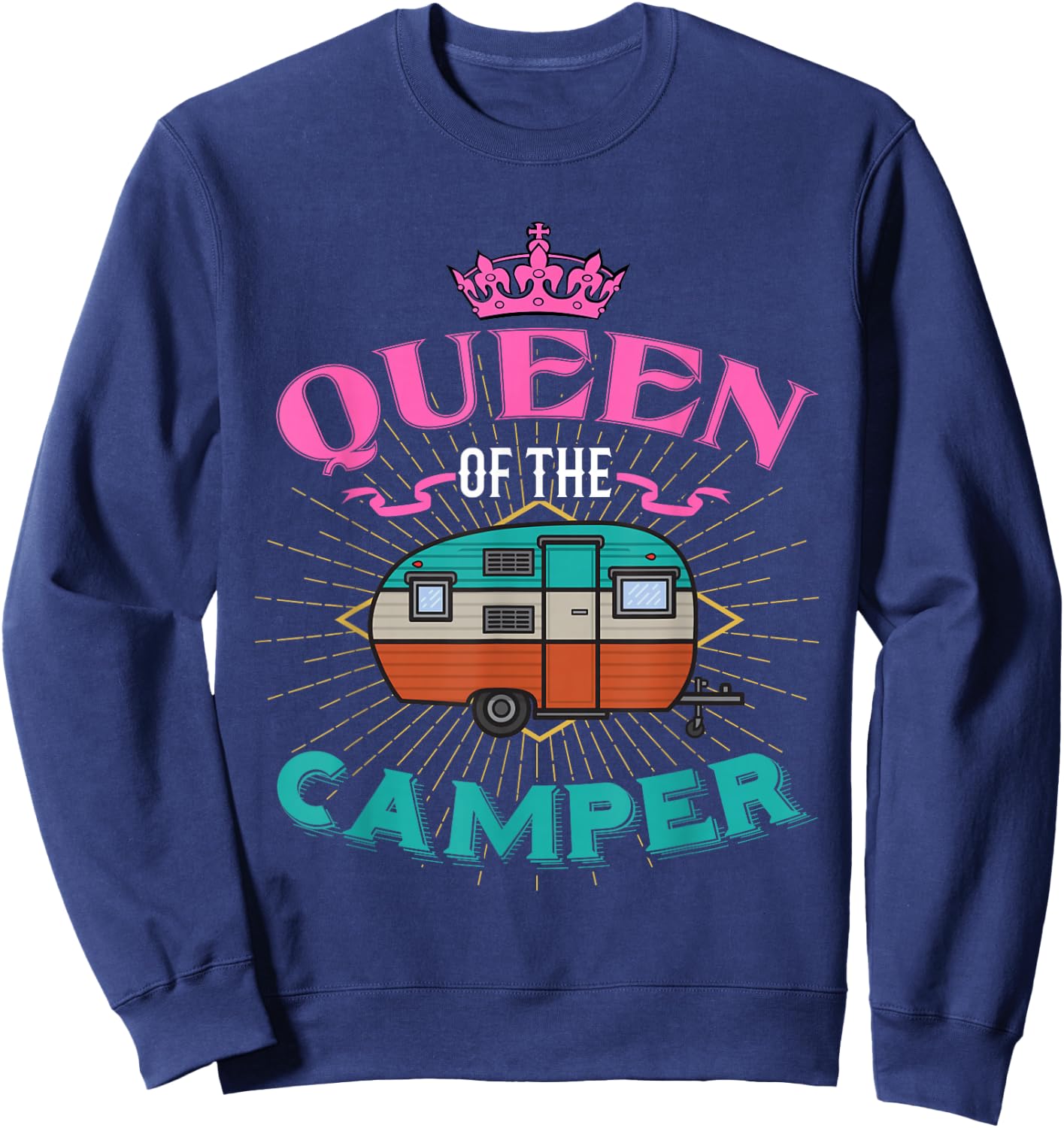 Queen of the Camper Women and Girls Camping Sweatshirt - Sweatshirt | Navy