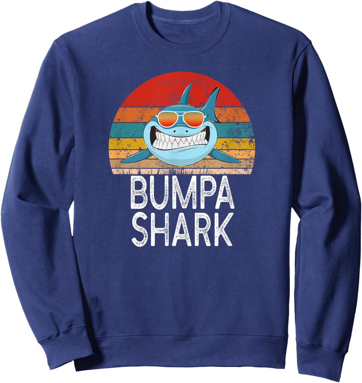 Bumpa Shark Grandpa Funny Sweatshirt - Sweatshirt | Navy
