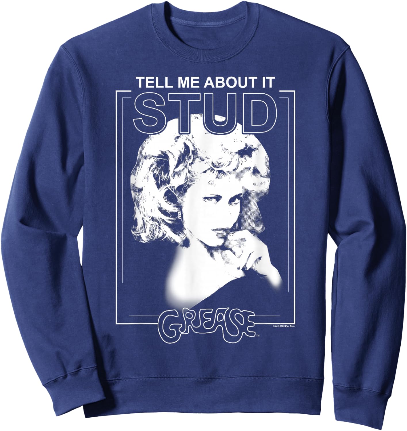 Grease Sandy Valentine's Day Tell Me About It Stud Sweatshirt - Sweatshirt | Navy