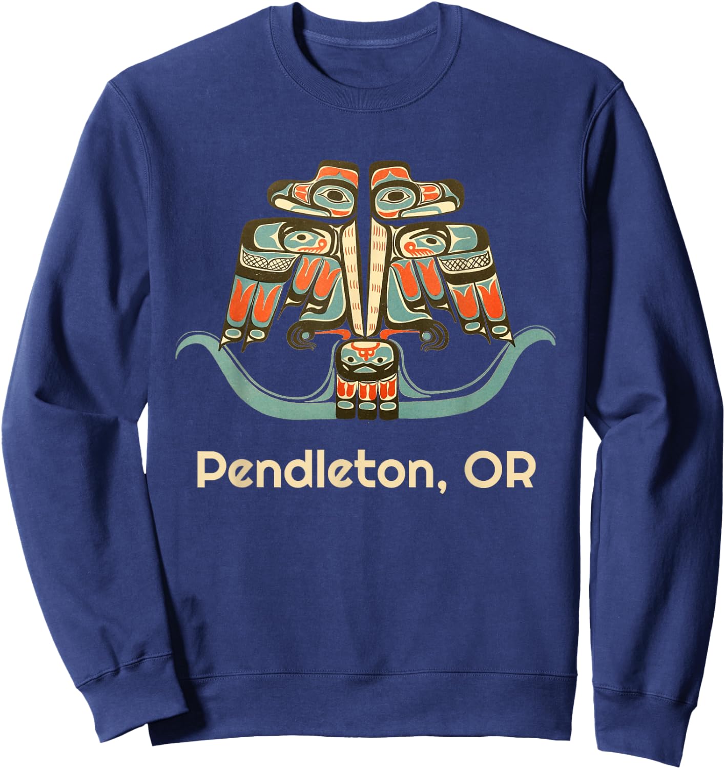 Pendleton Oregon Thunderbird NW Native American Sweatshirt - Sweatshirt | Navy