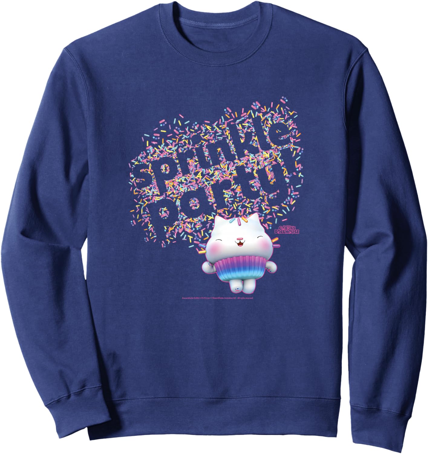 Gabby's Dollhouse Cakey Cat Sprinkle Party V2 Sweatshirt - Sweatshirt | Navy