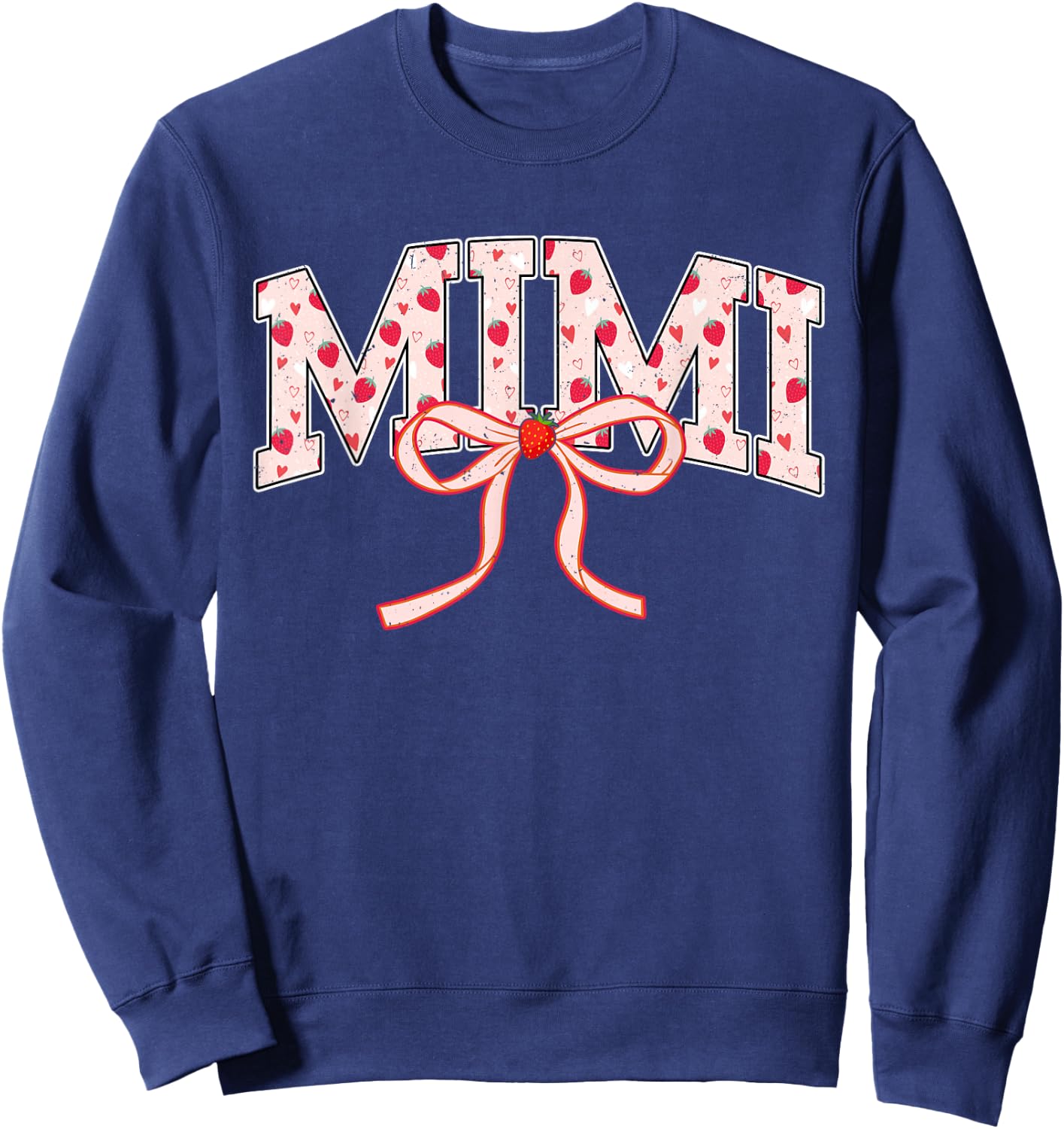 Mimi Strawberry Coquette Bow Matching Family Sweatshirt - Sweatshirt | Navy
