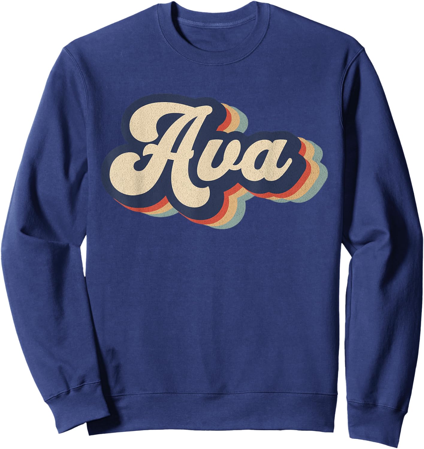 Retro Vintage Ava Name Personalized Sweatshirt - Sweatshirt | Navy