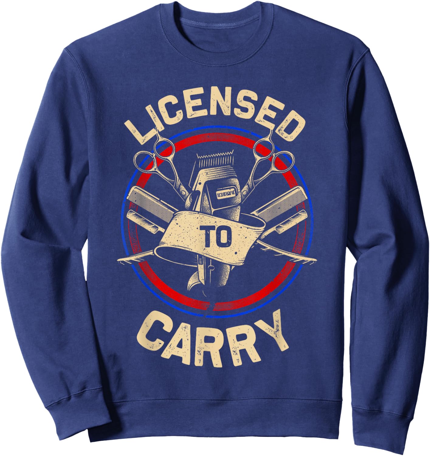 Funny Barber Designs Dad Hairstyling Stylist Tools Sweatshirt - Sweatshirt | Navy