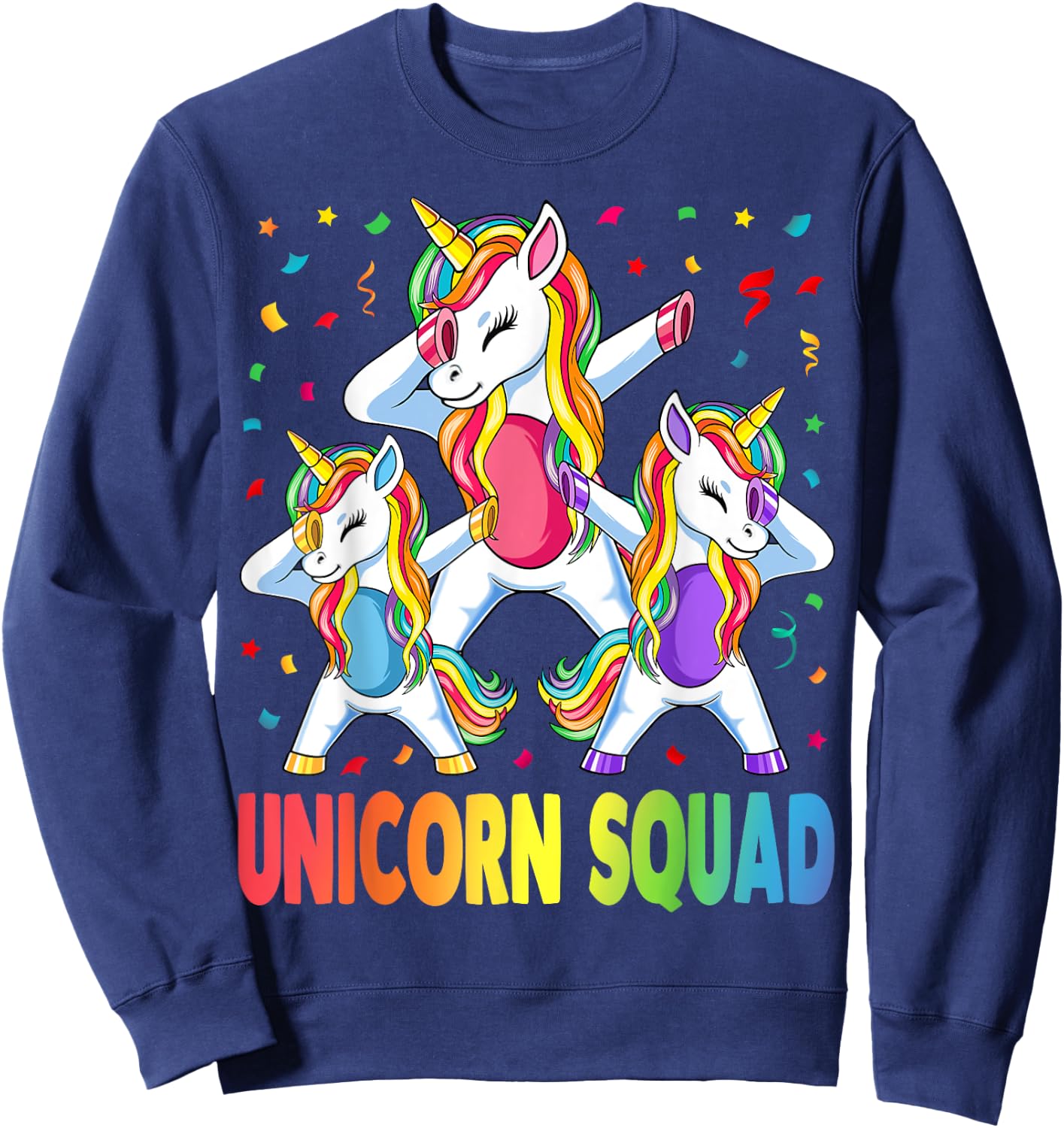 Unicorn Squad Shirt, Unicorn Gifts , Black Sweatshirt - Sweatshirt | Navy