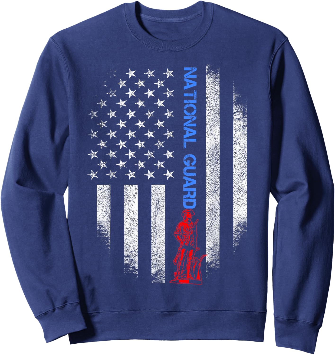 US National Guard US Flag Always Ready Always There Army Sweatshirt - Sweatshirt | Navy